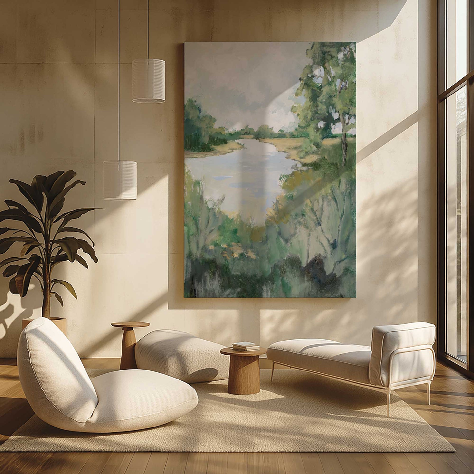 [Color:Stretched Canvas], Picture of art in a room