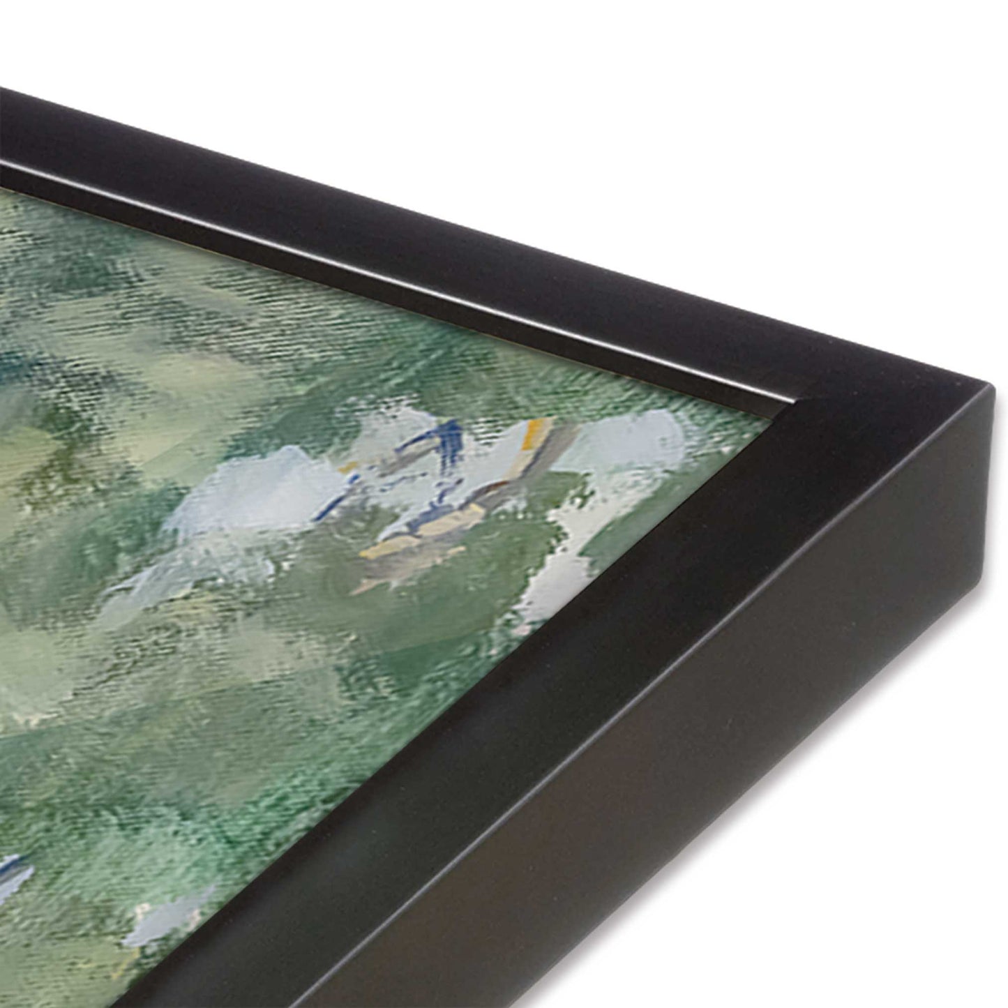 [Color:Weathered Zinc], Picture of art in a Weathered Zinc frame at an angle