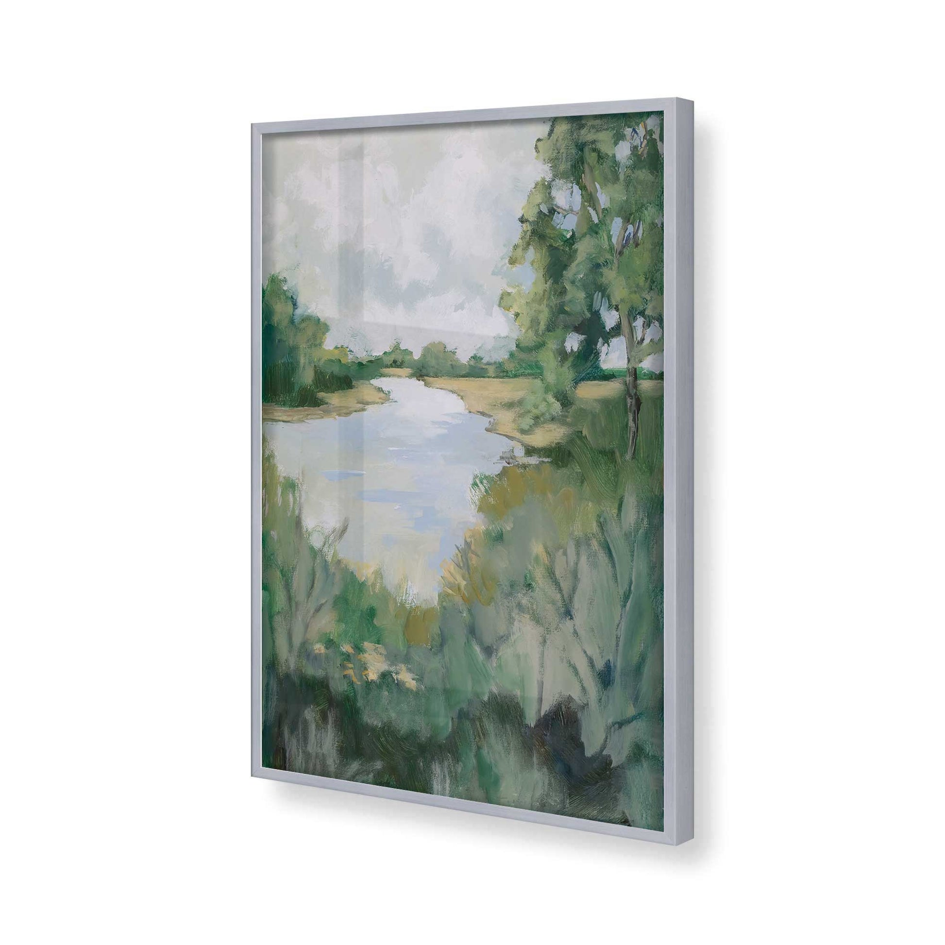 [Color:Polished Chrome], Picture of art in a Polished Chrome frame of the corner