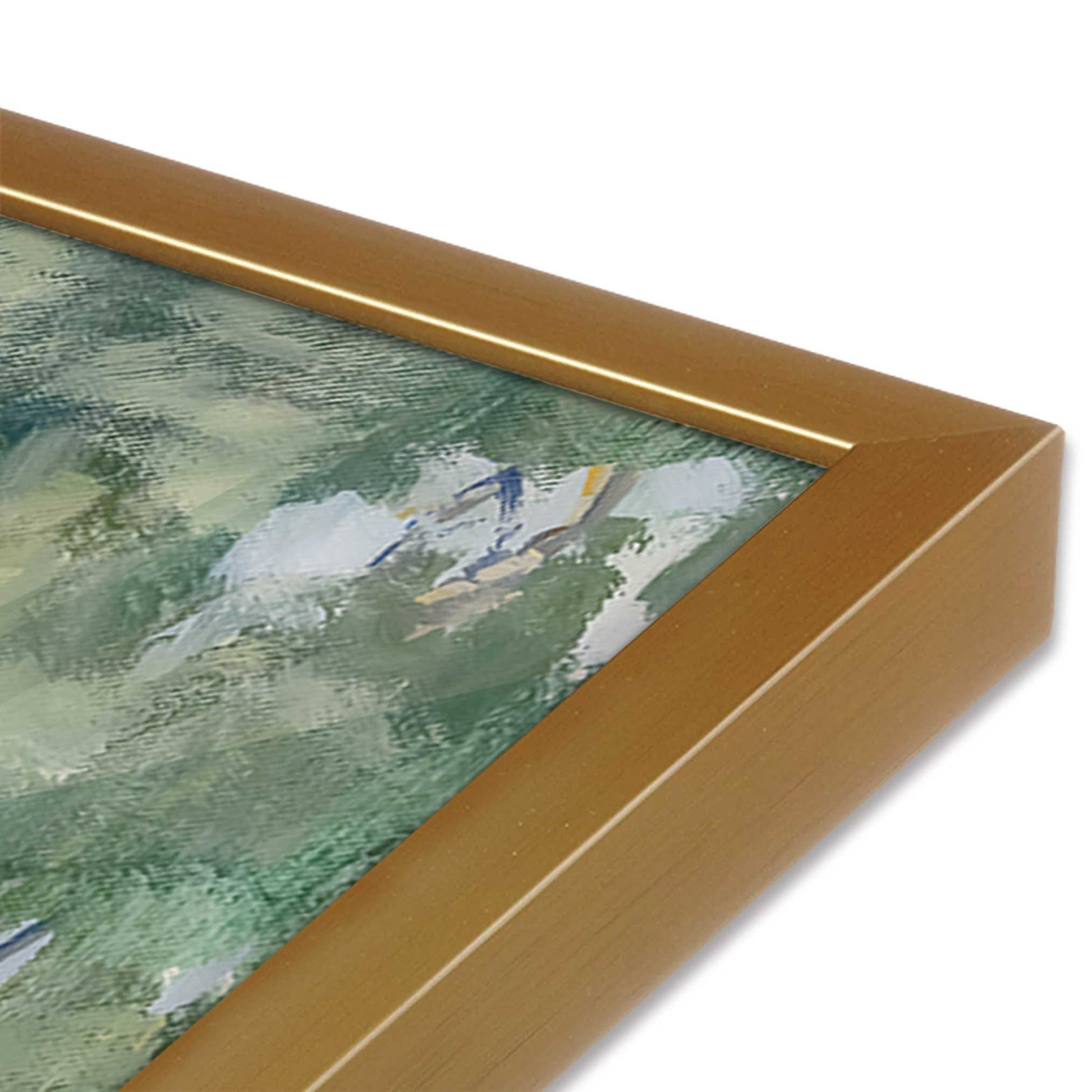 [Color:Polished Gold], Picture of art in a Polished Gold frame at an angle