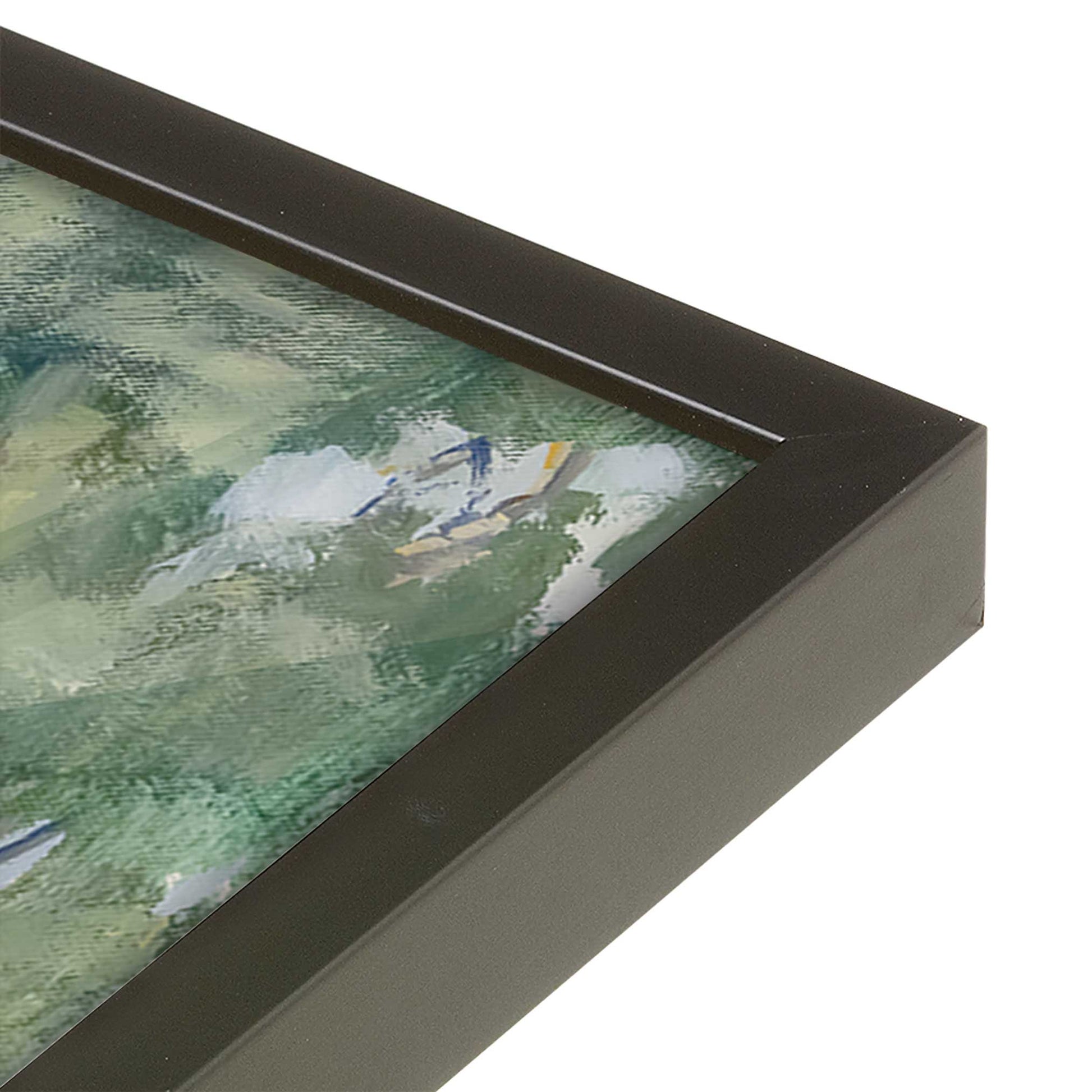 [Color:Satin Black], Picture of art in a Satin Black frame at an angle