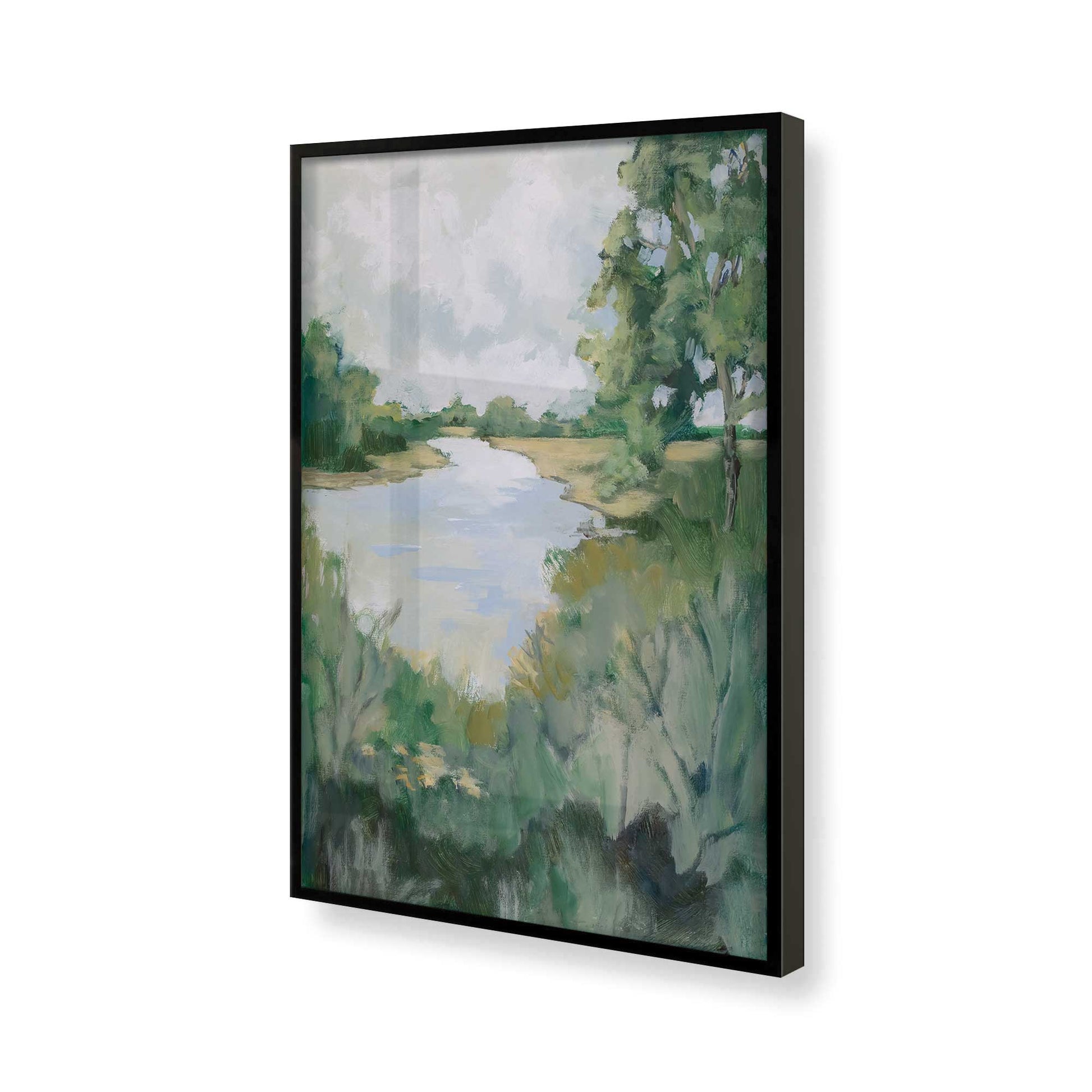 [Color:Satin Black], Picture of art in a Satin Black frame of the corner