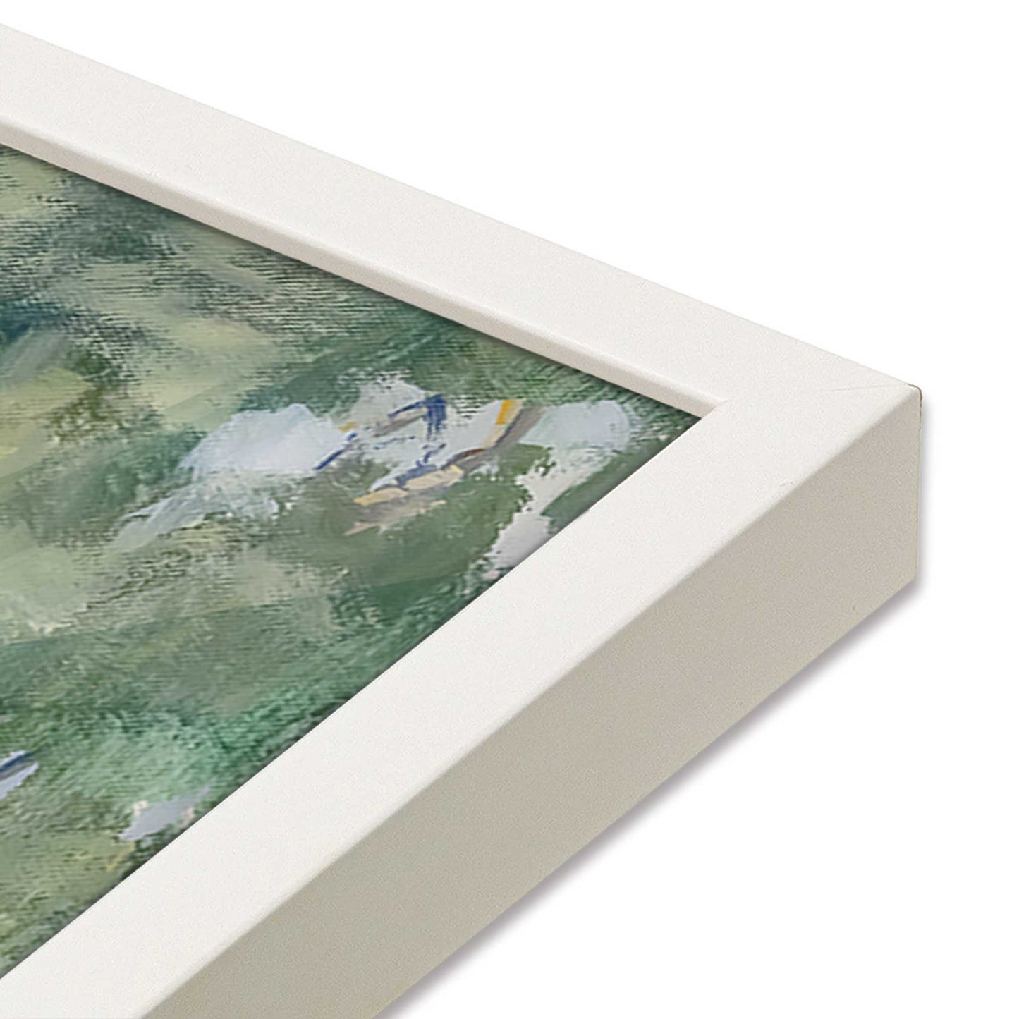 [Color:Opaque White], Picture of art in a Opaque White frame at an angle