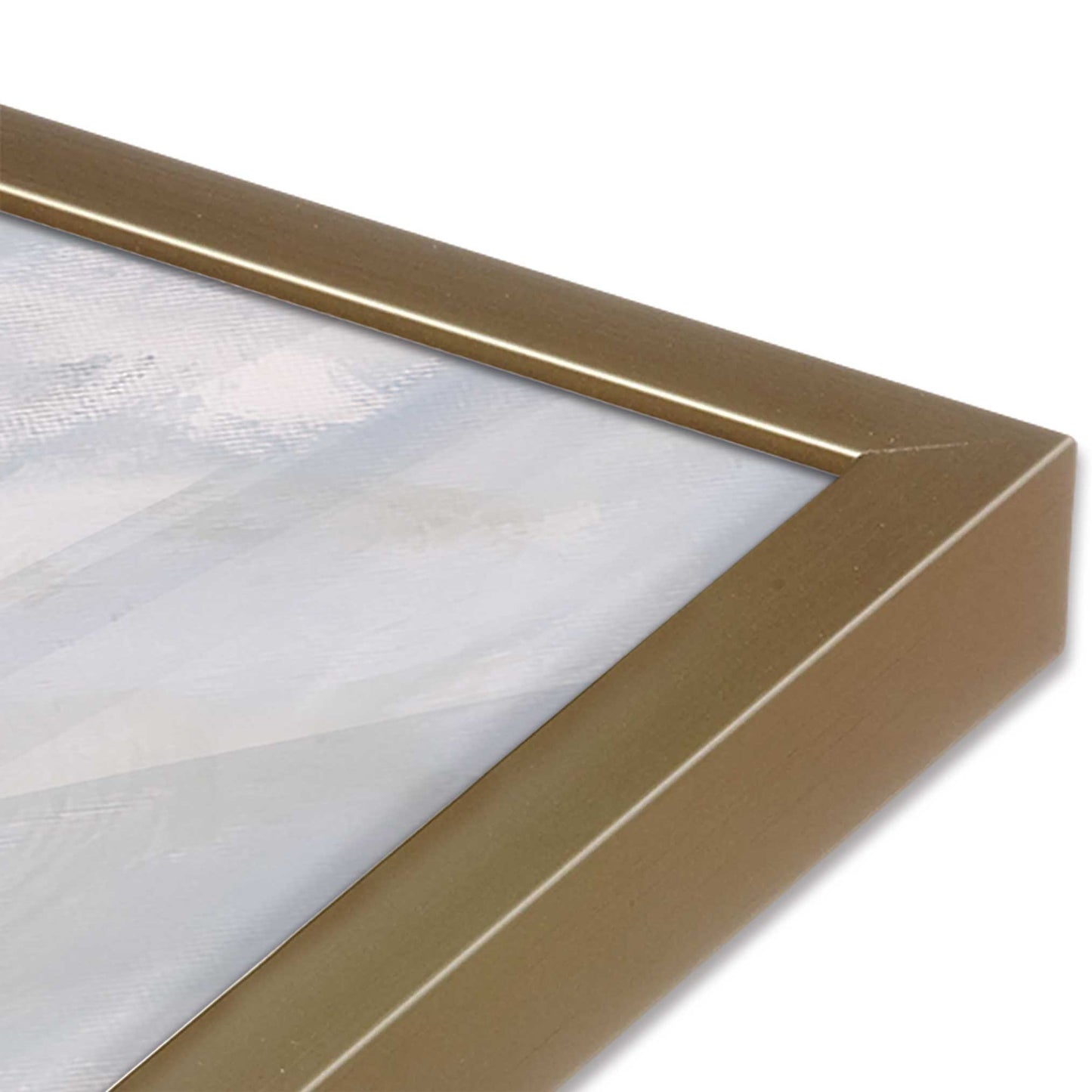 [Color:Brushed Gold], Picture of art in a Brushed Gold frame at an angle