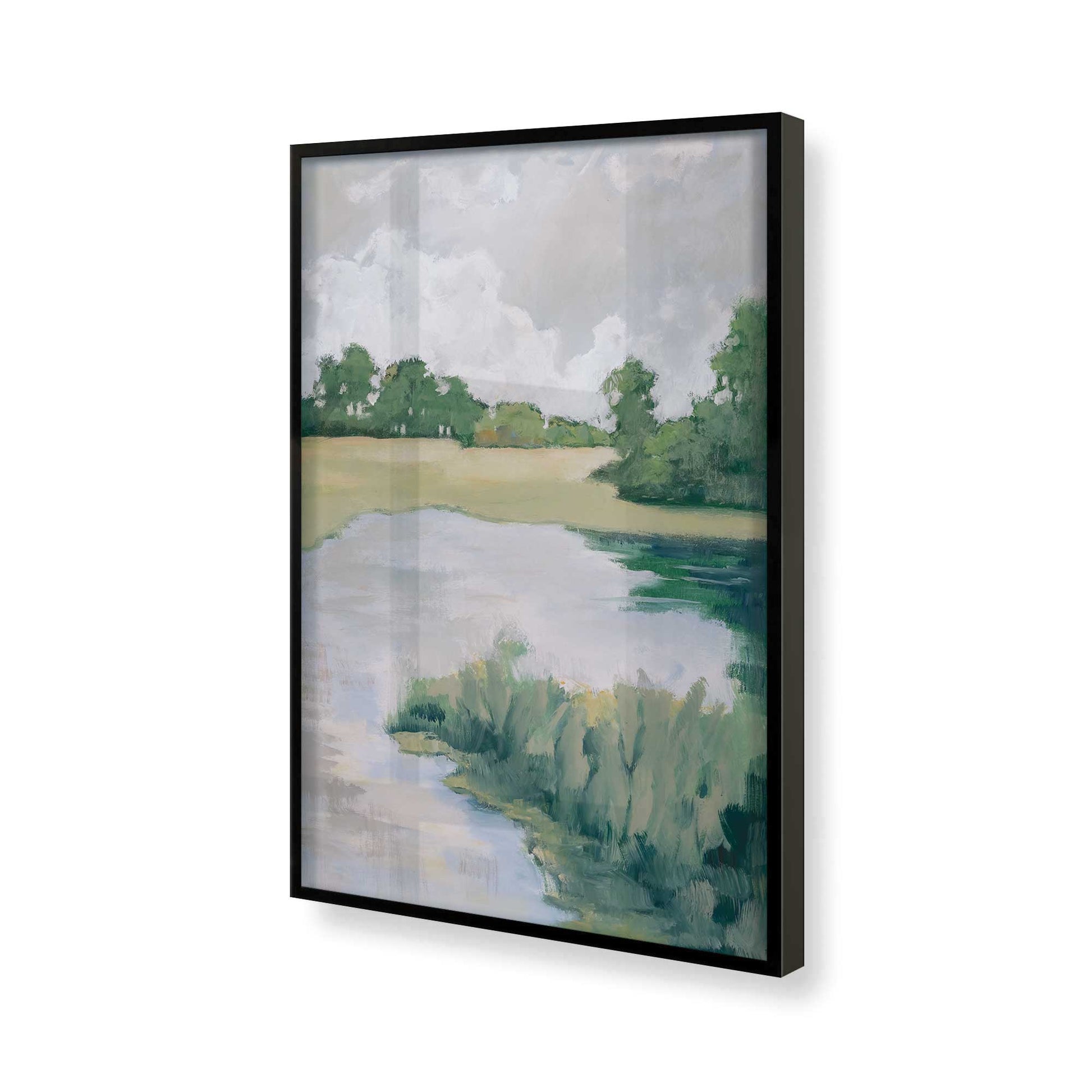 [Color:Satin Black], Picture of art in a Satin Black frame of the corner