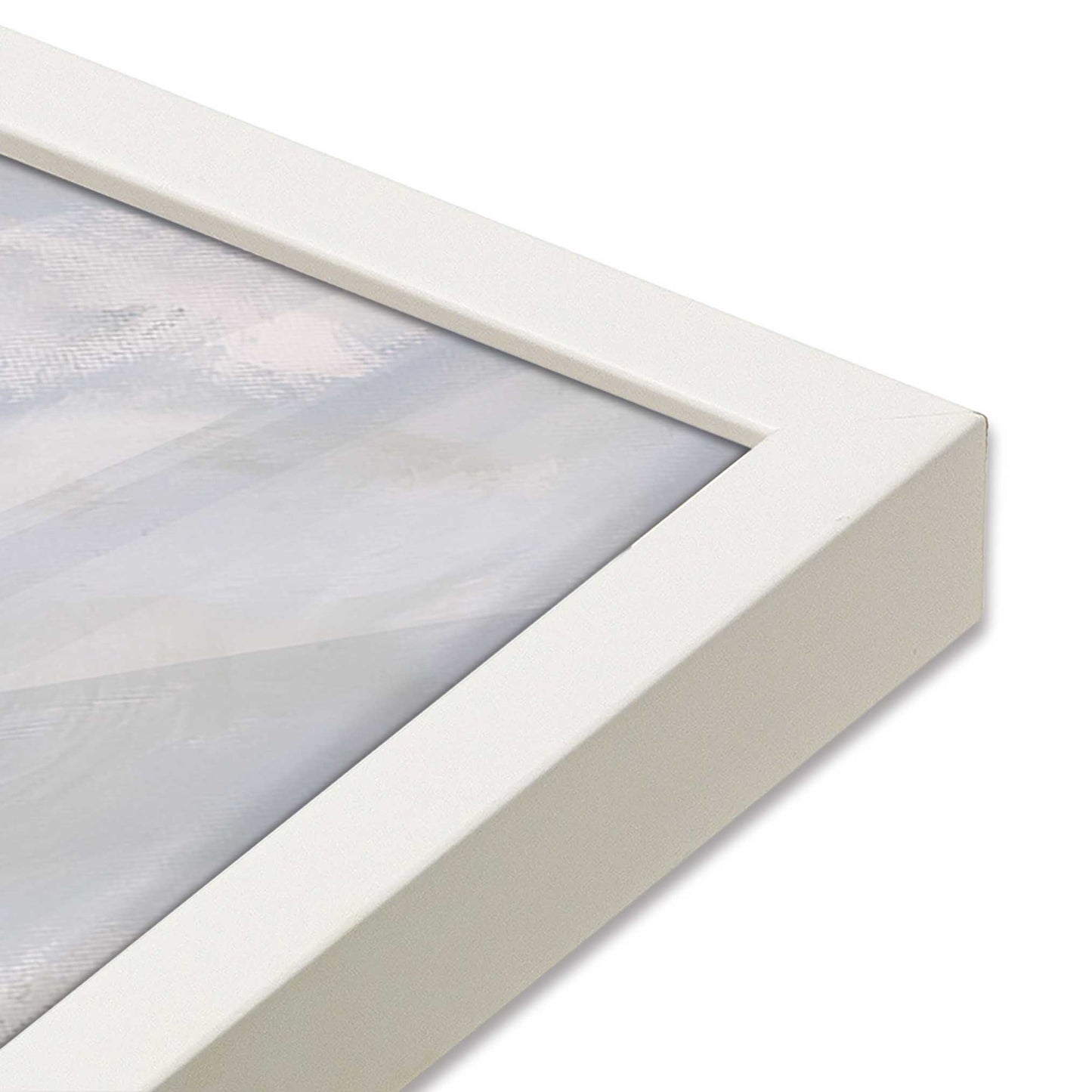 [Color:Opaque White], Picture of art in a Opaque White frame at an angle