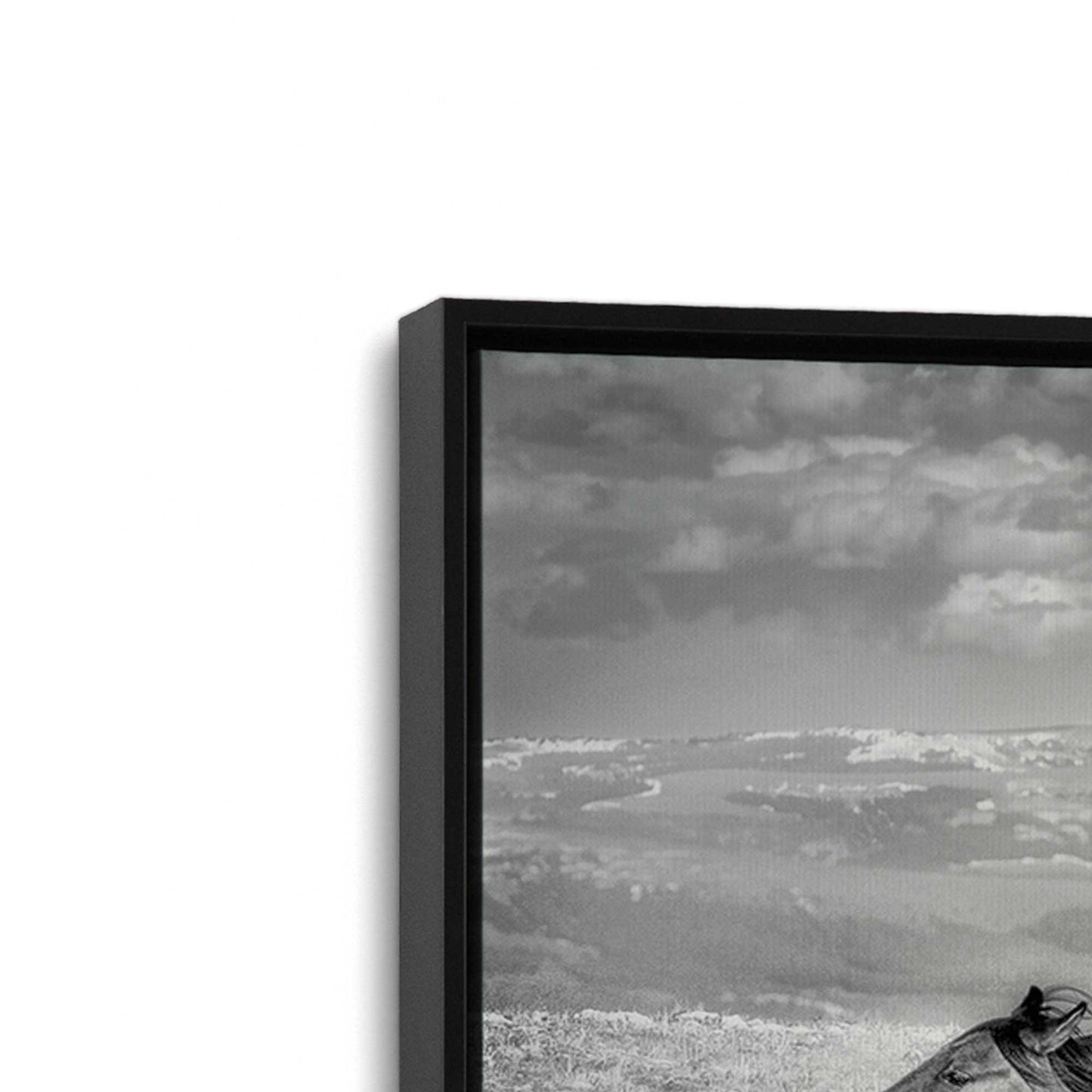 [Color:Satin Black], Picture of art in a Satin Black frame at an angle