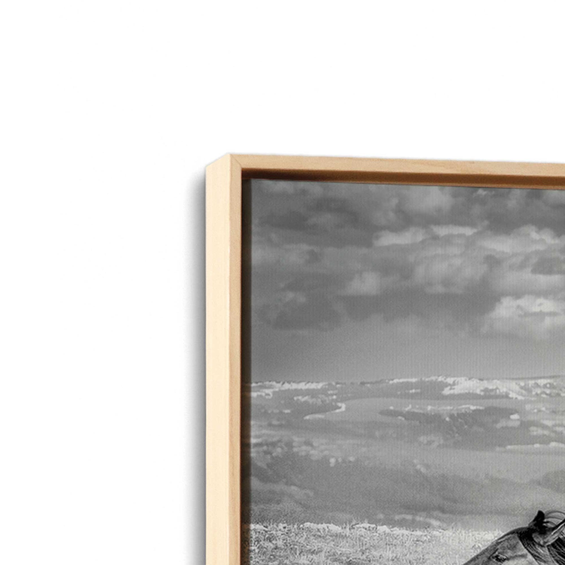 [Color:American Maple], Picture of art in a American Maple frame at an angle