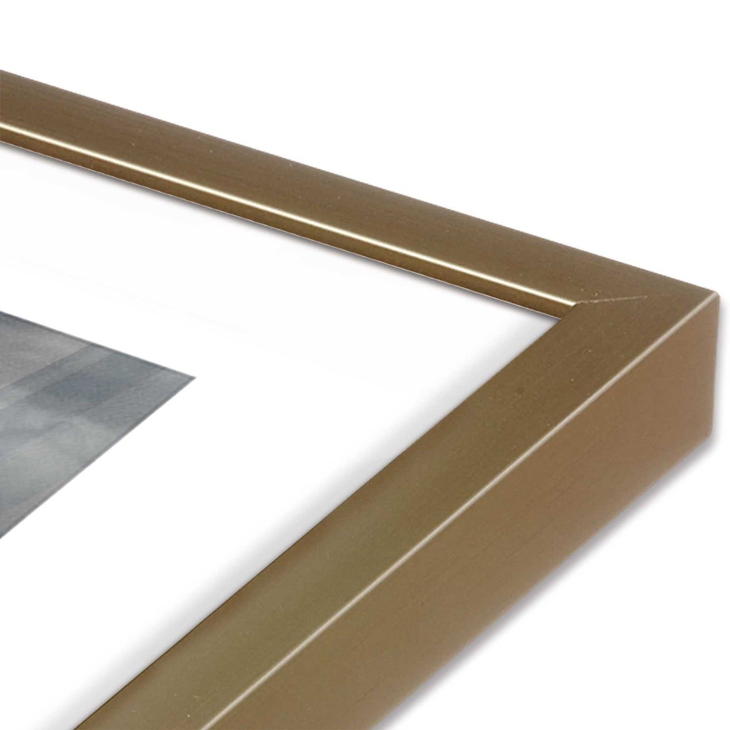 [Color:Brushed Gold], Picture of art in a Brushed Gold frame at an angle