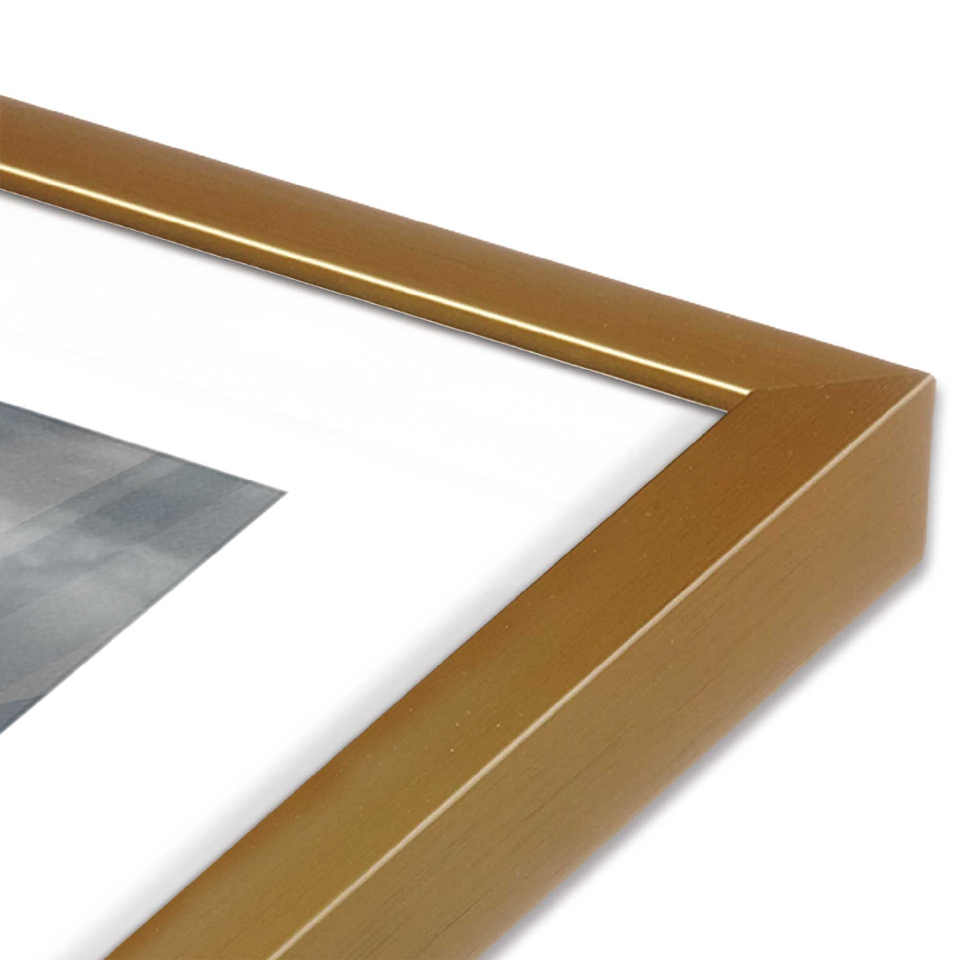 [Color:Polished Gold], Picture of art in a Polished Gold frame at an angle