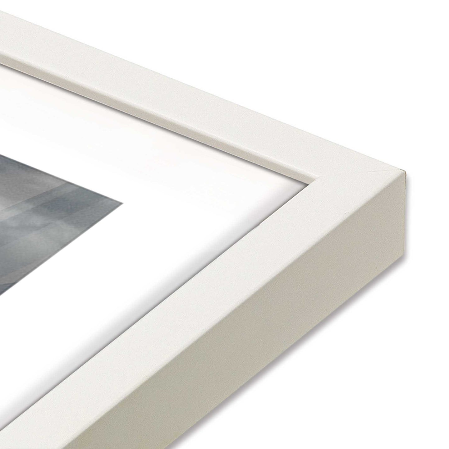 [Color:Opaque White], Picture of art in a Opaque White frame at an angle