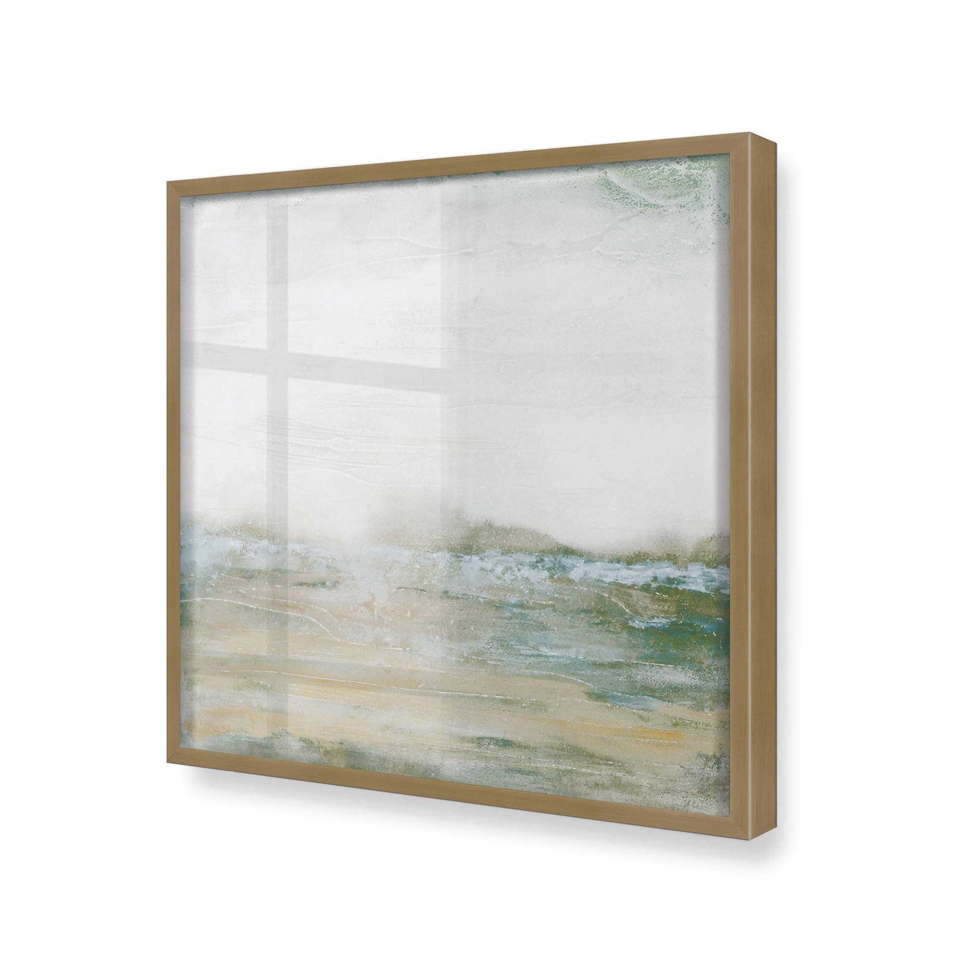 [Color:Brushed Gold], Picture of art in a Brushed Gold frame at an angle