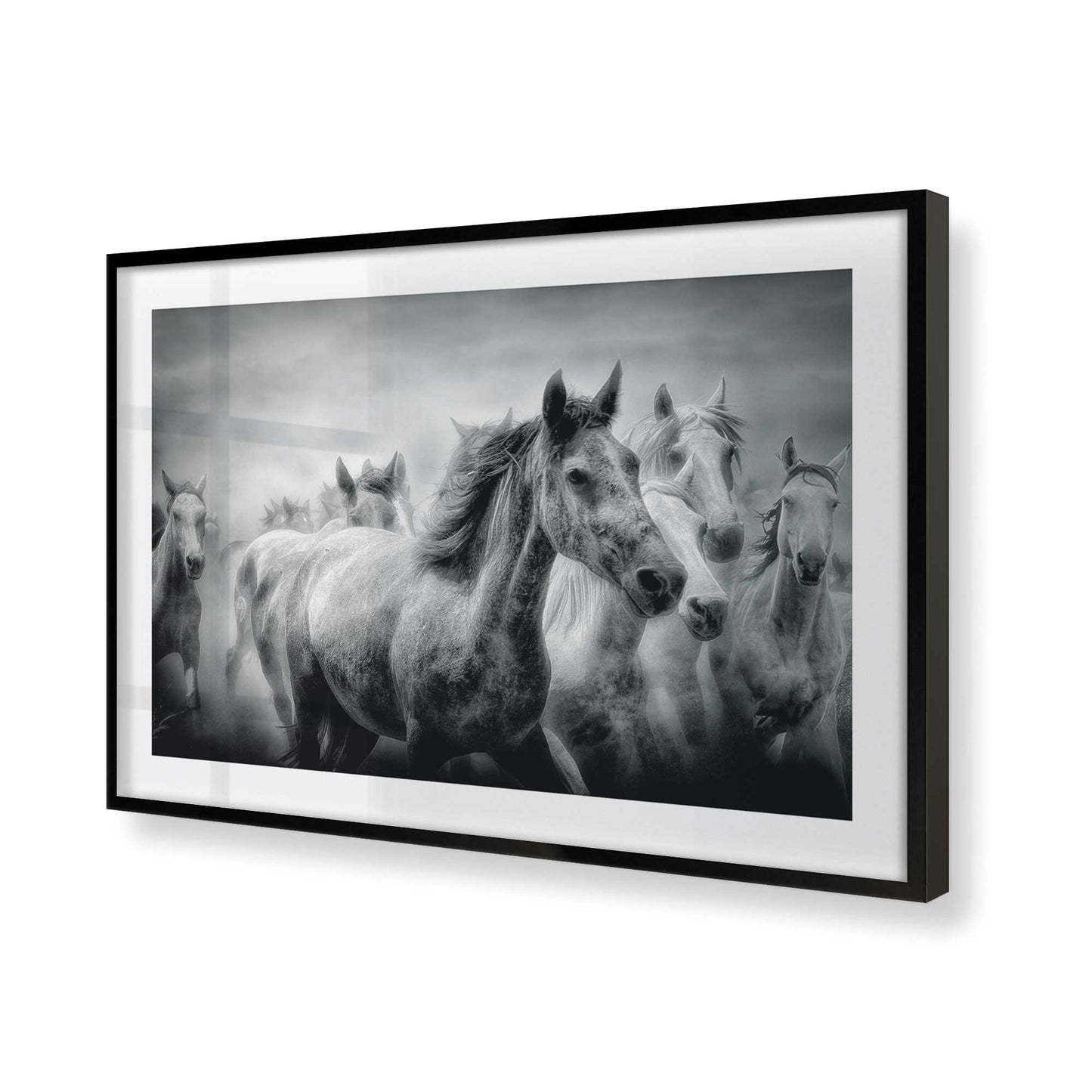 [Color:Satin Black], Picture of art in a Satin Black frame of the corner