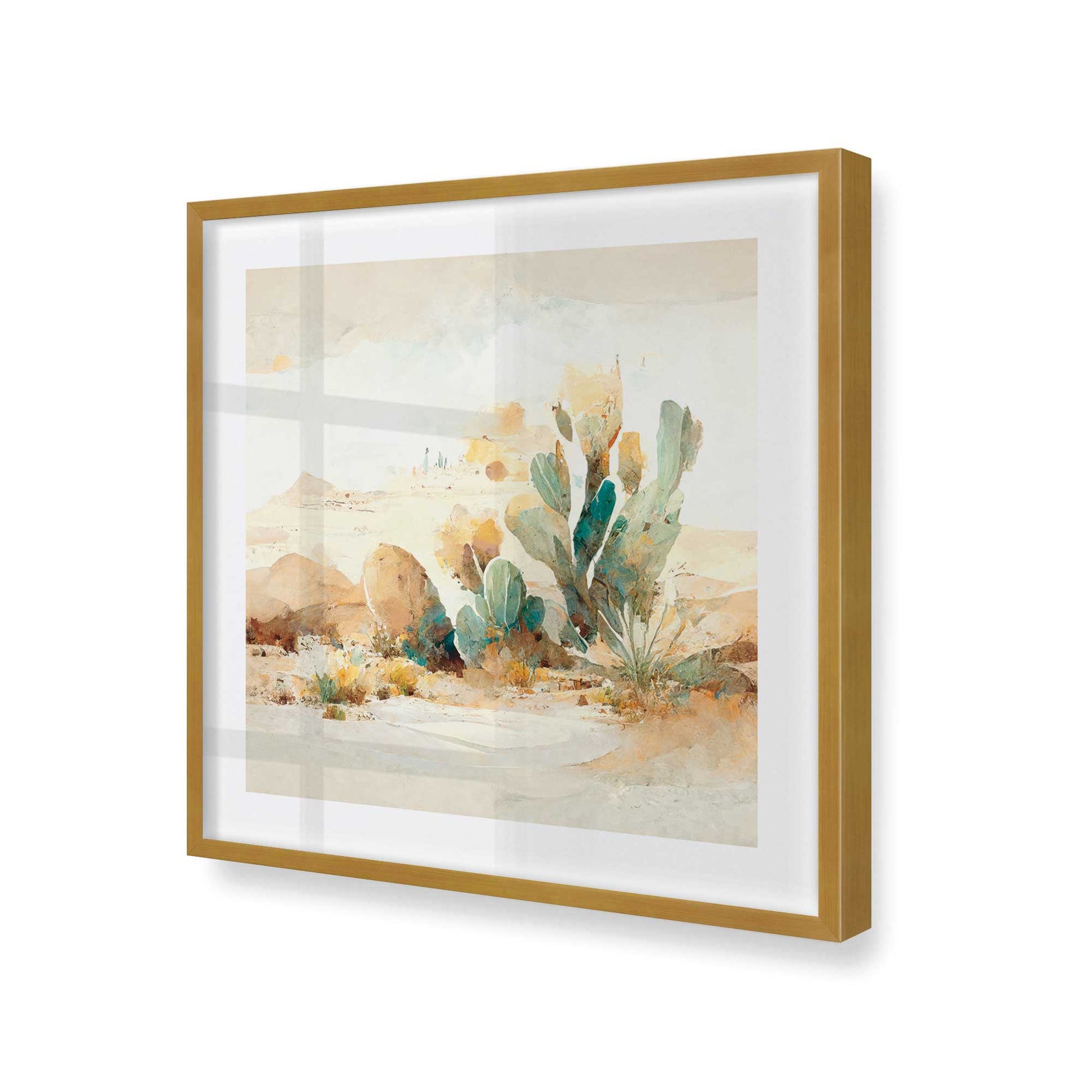 [Color:Polished Gold], Picture of art in a Polished Gold frame at an angle