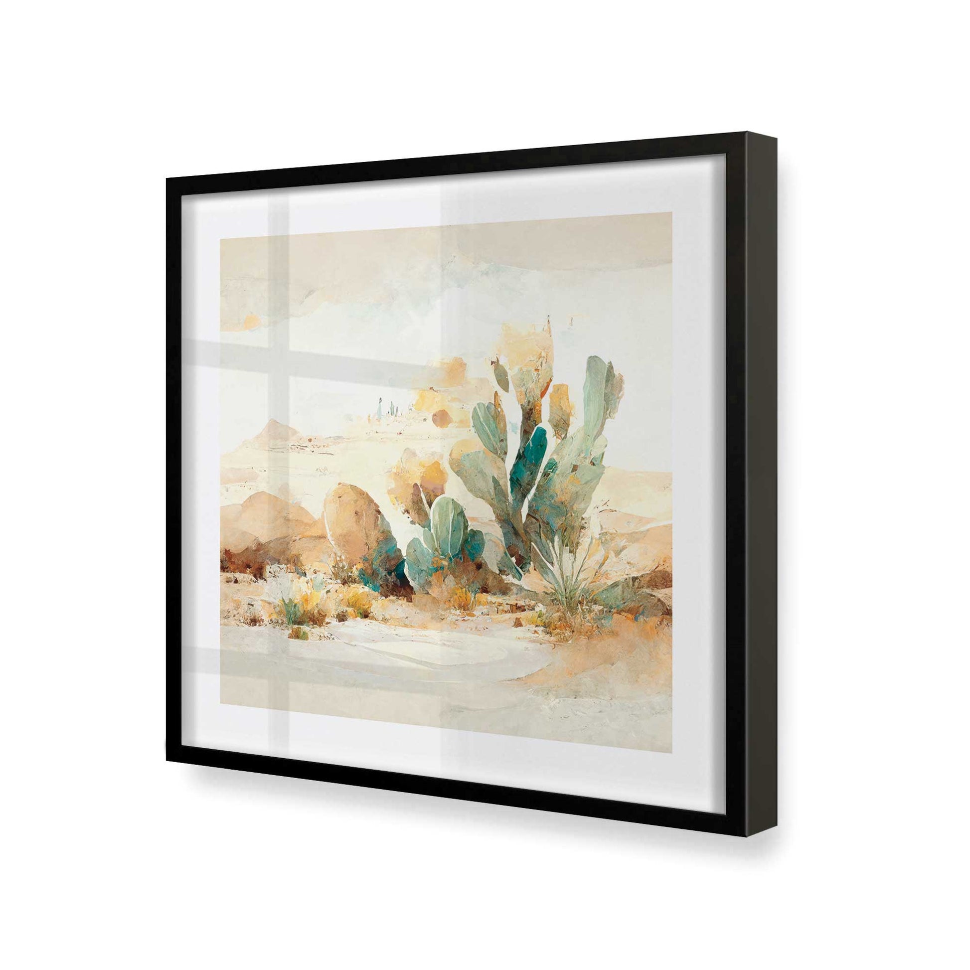 [Color:Satin Black], Picture of art in a Satin Black frame at an angle