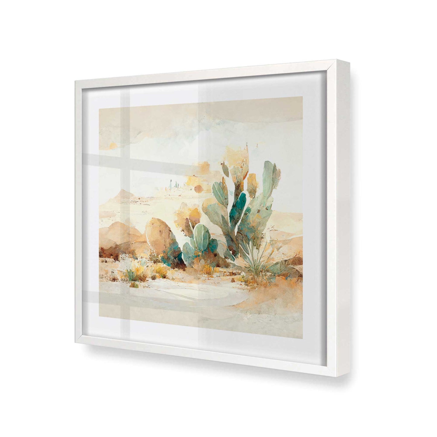 [Color:Opaque White], Picture of art in a Opaque White frame at an angle