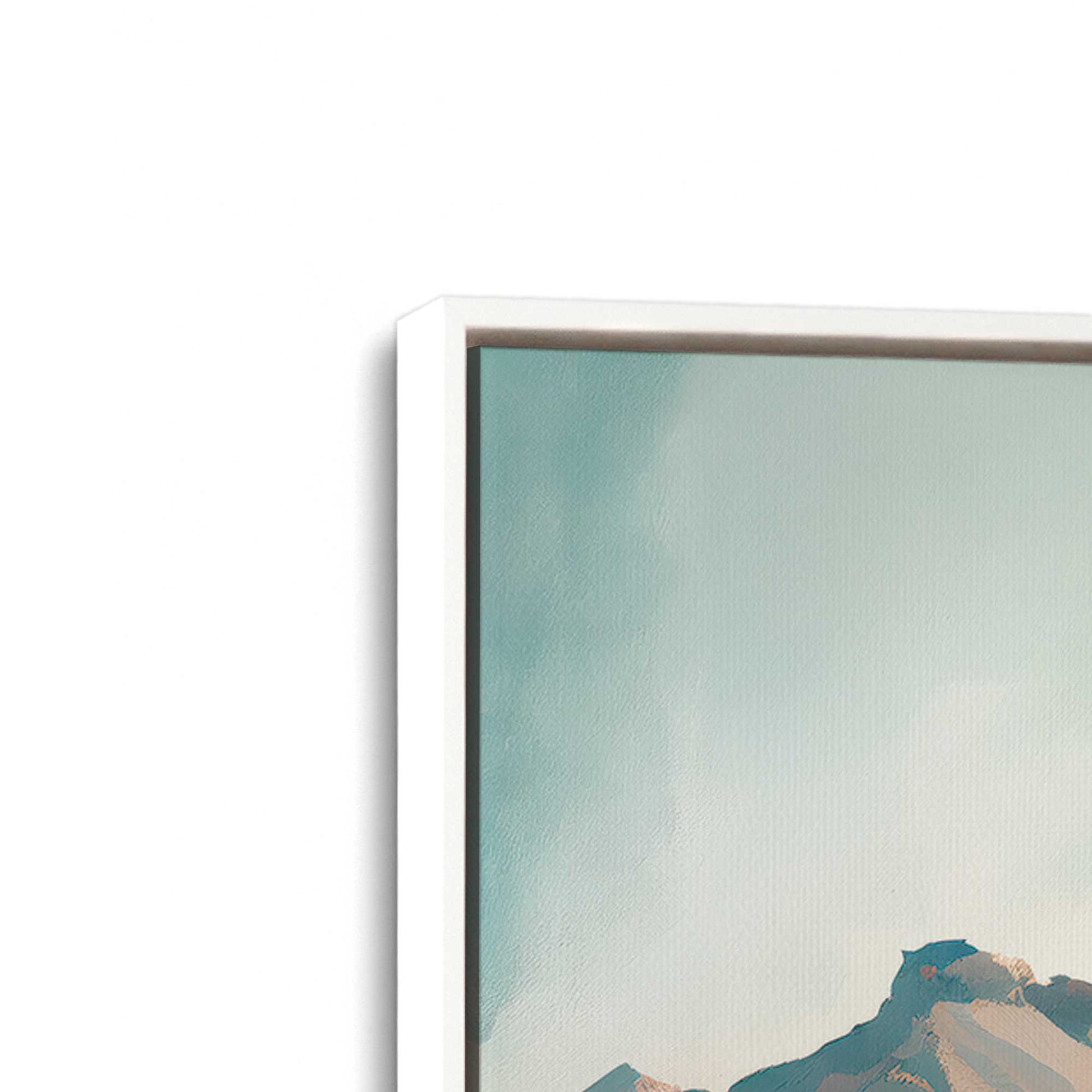 [Color:Opaque White], Picture of art in a White frame at an angle