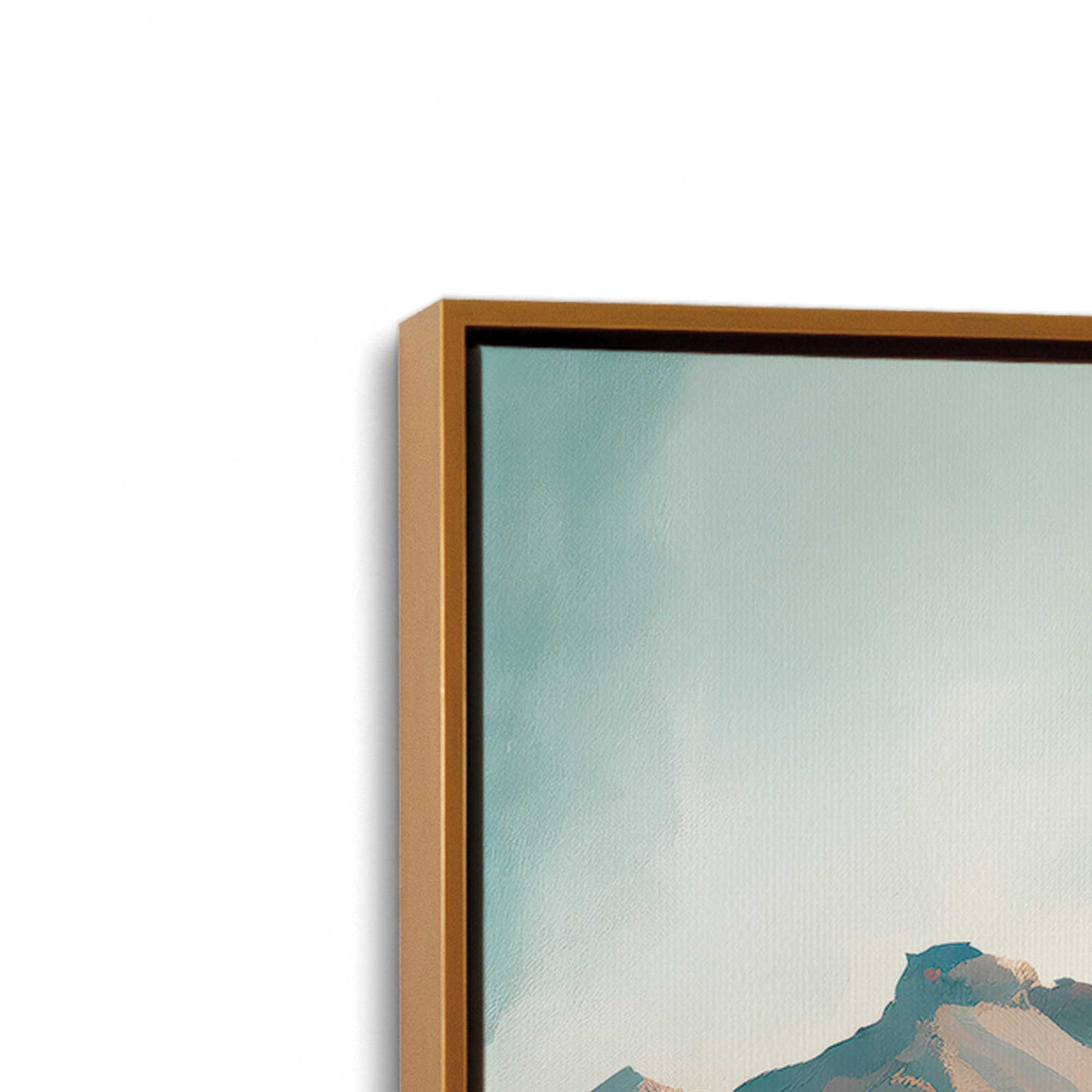 [Color:Polished Gold], Picture of art in a Polished Gold frame at an angle