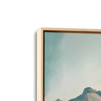 [Color:American Maple], Picture of art in a American Maple frame at an angle