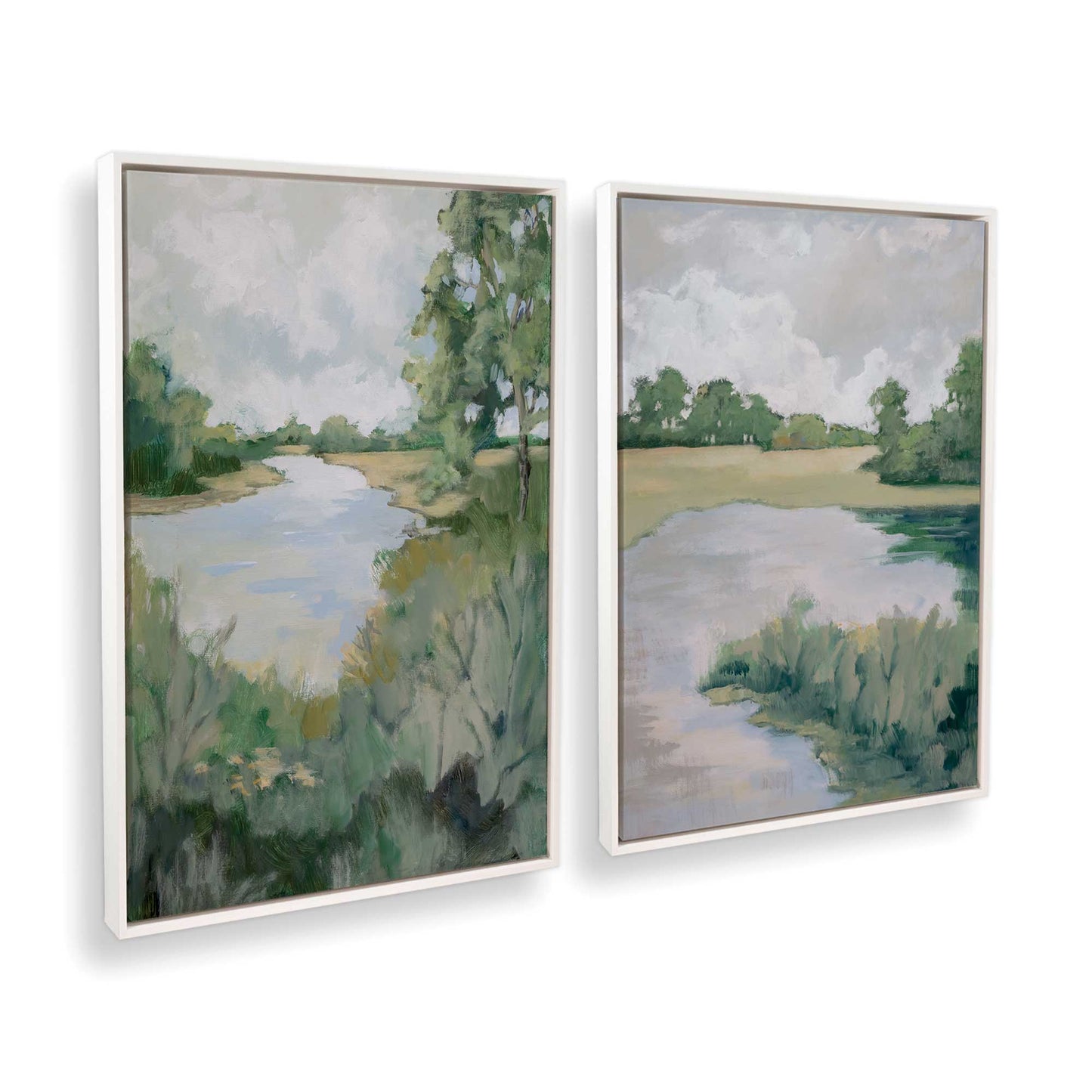 [Color:Opaque White], Picture of art in a White frame at an angle