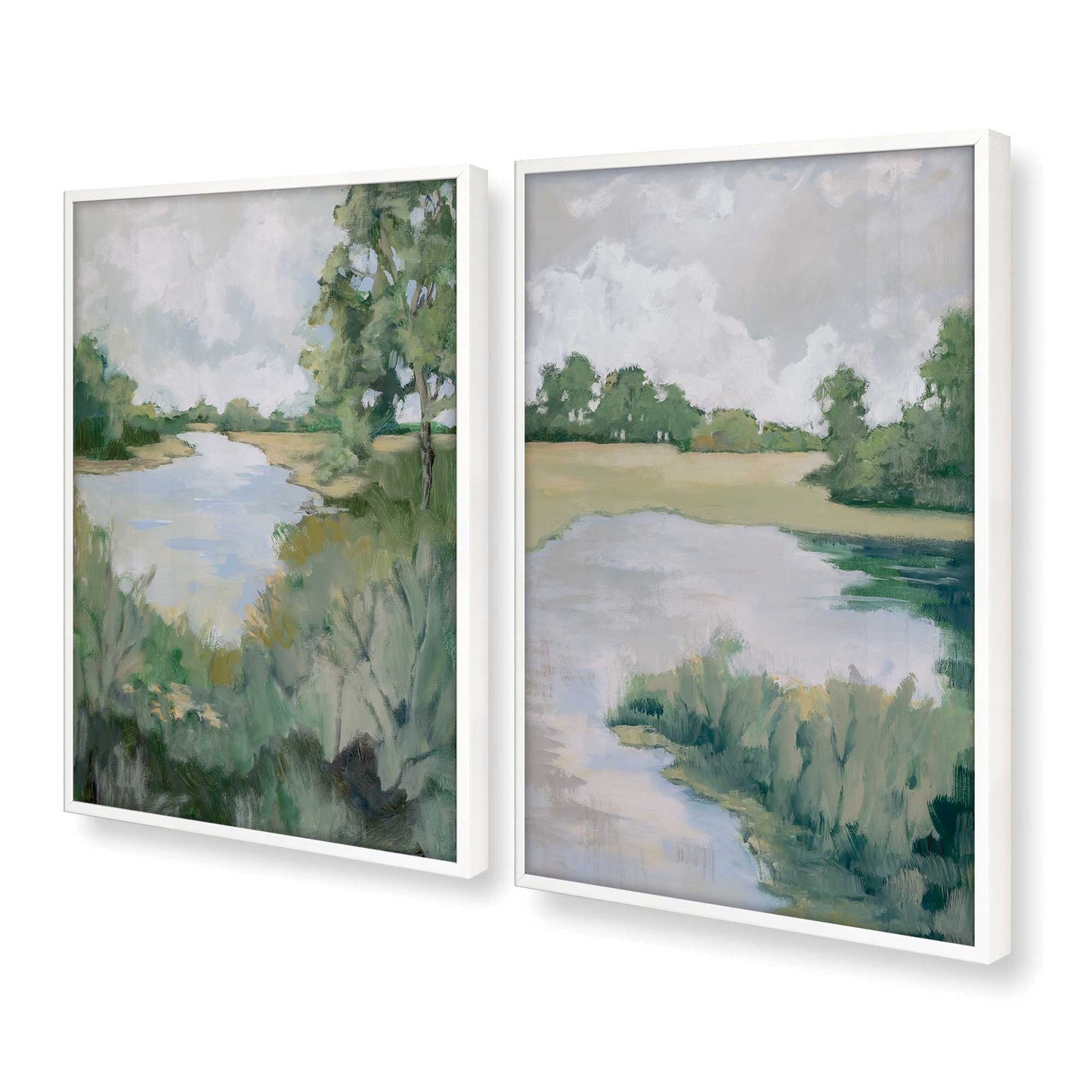 [Color:Opaque White], Picture of art in a Opaque White frame at an angle