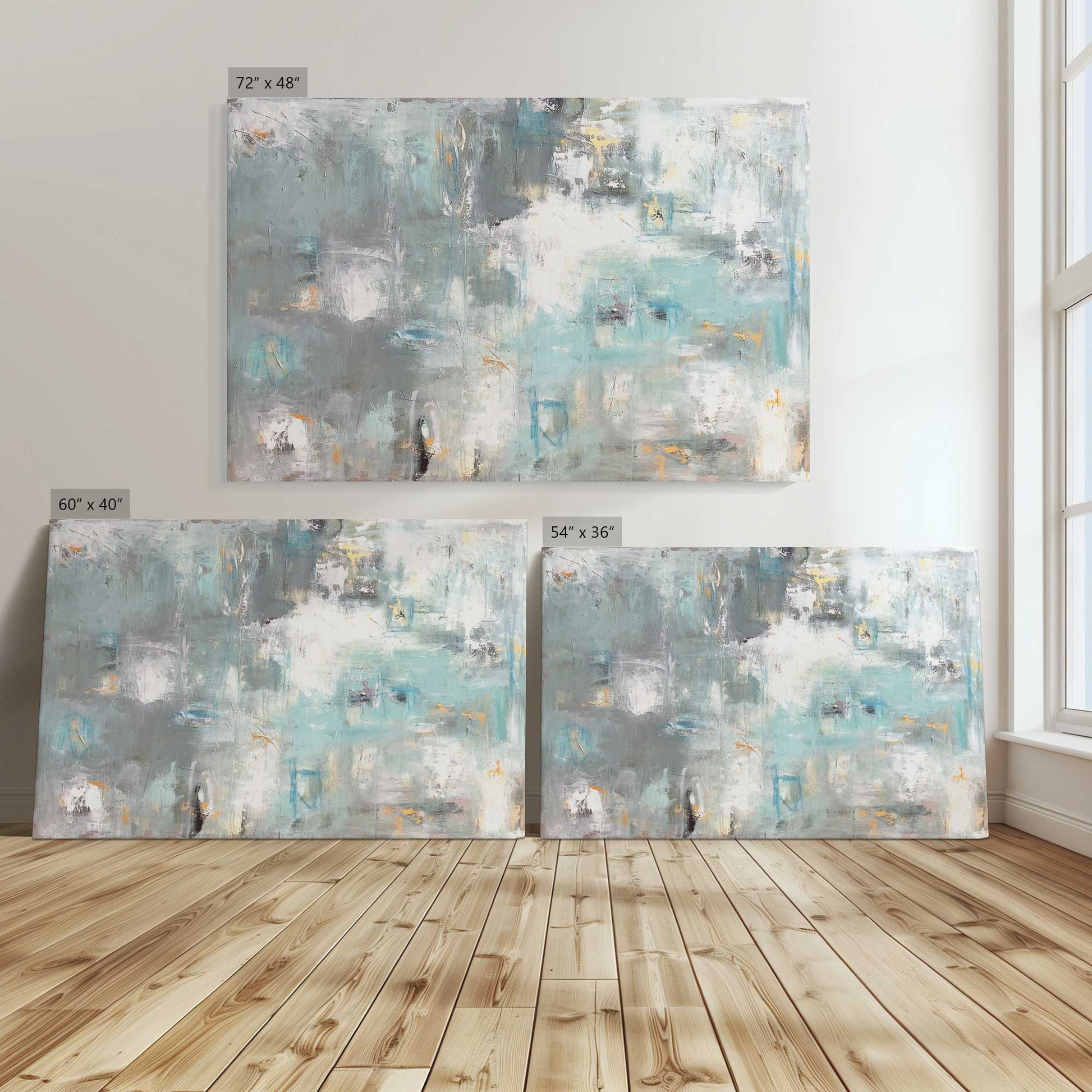 [Color:Stretched Canvas], Image showing the size comparisons