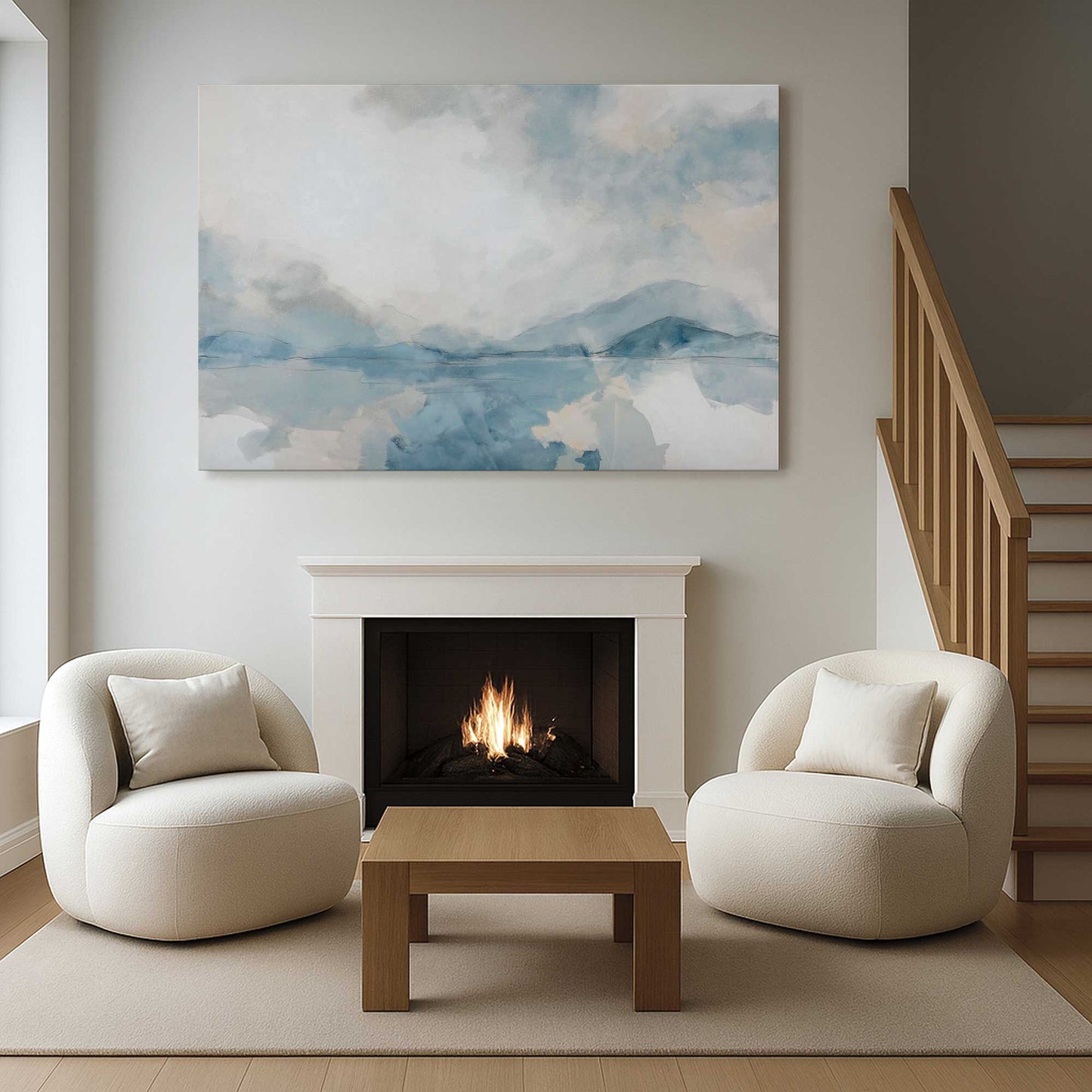 [Color:Stretched Canvas], Picture of art in a room