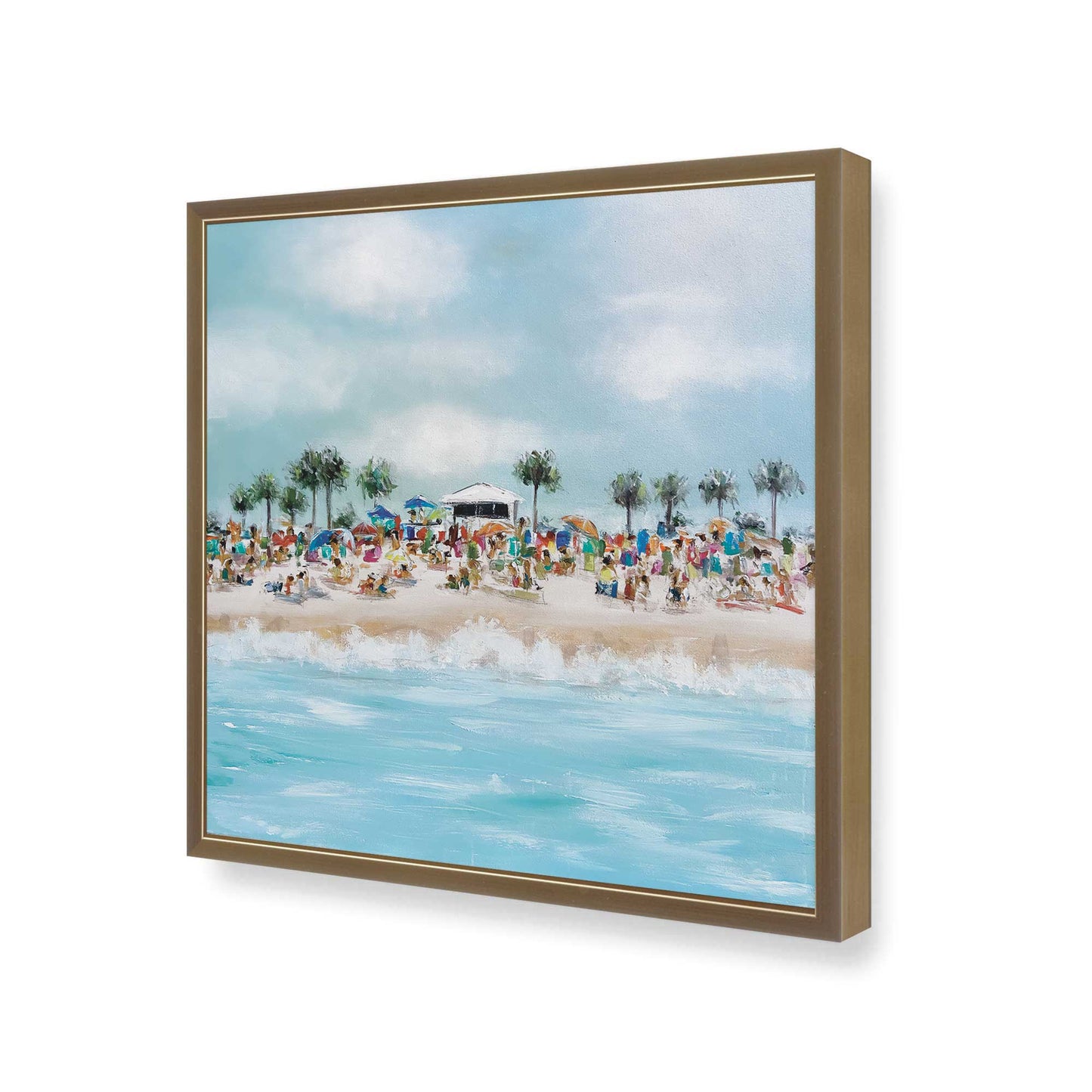 [Color:Brushed Gold], Picture of art in a Brushed Gold frame at an angle