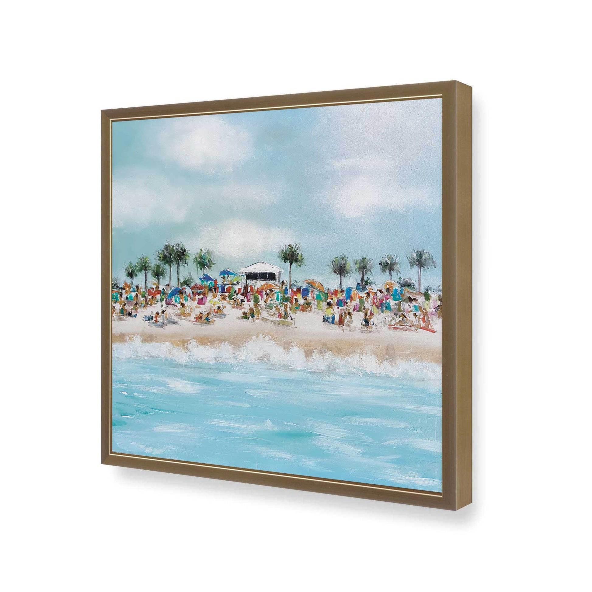 [Color:Brushed Gold], Picture of art in a Brushed Gold frame at an angle