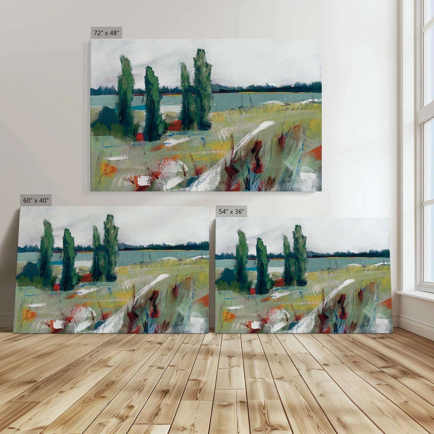 [Color:Stretched Canvas], Image showing the size comparisons