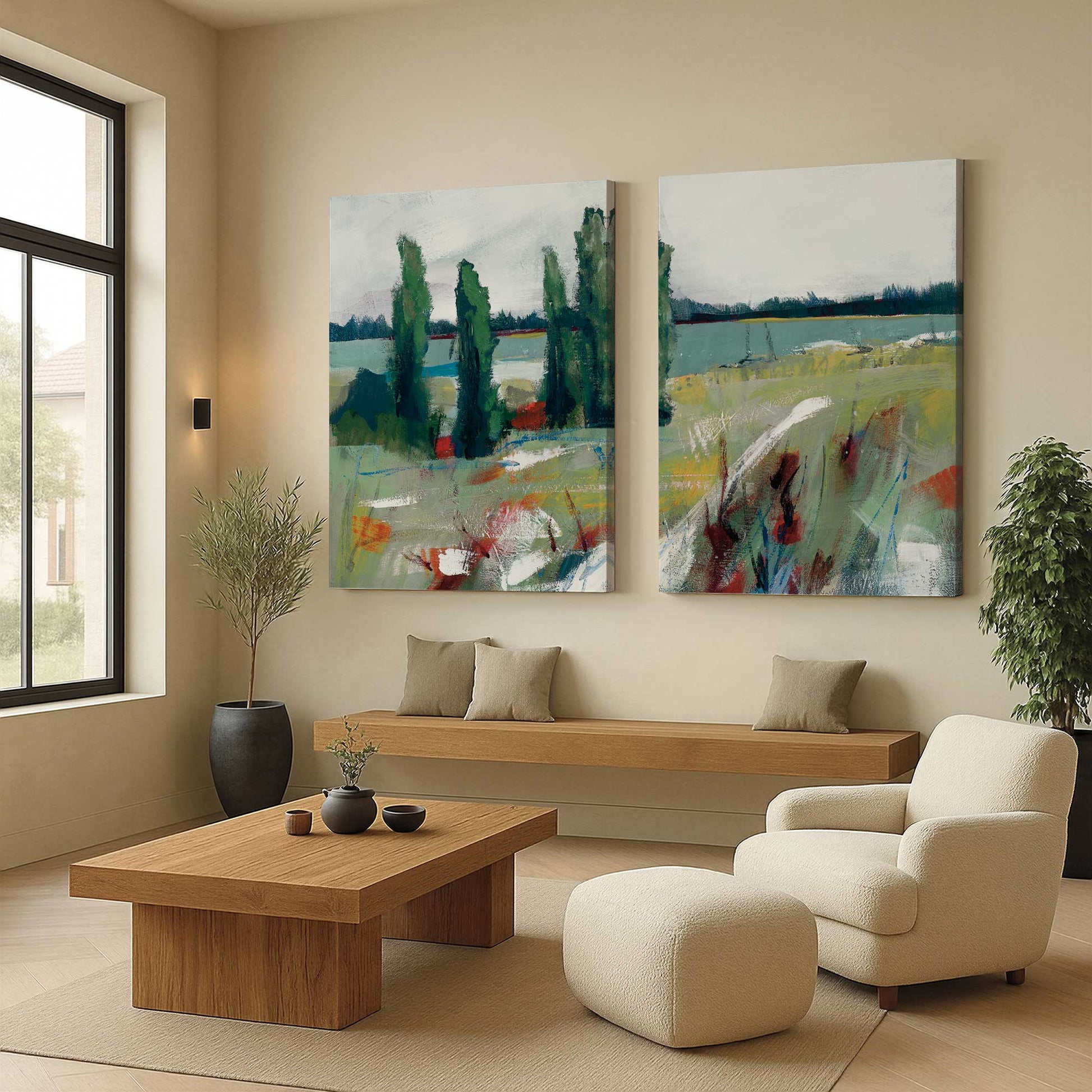 [Color:Stretched Canvas], Picture of art in a room