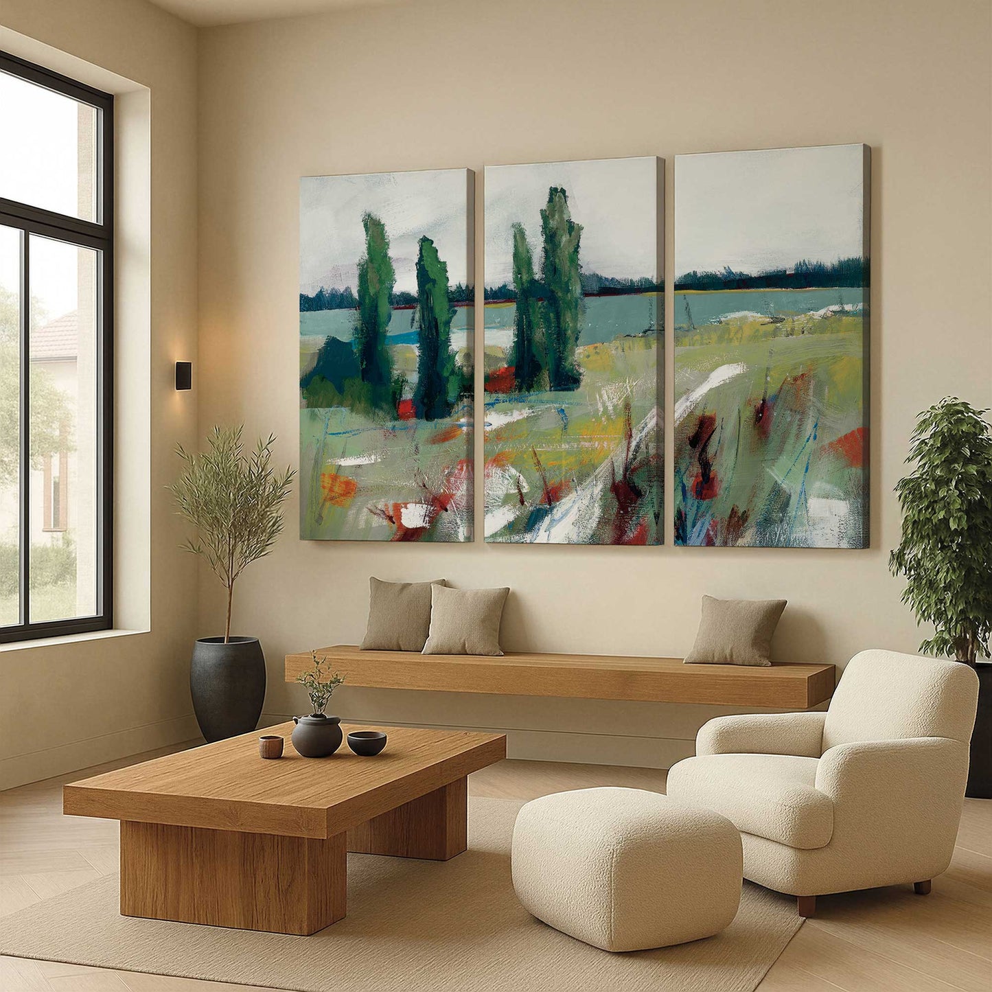 [Color:Stretched Canvas], Picture of art in a room