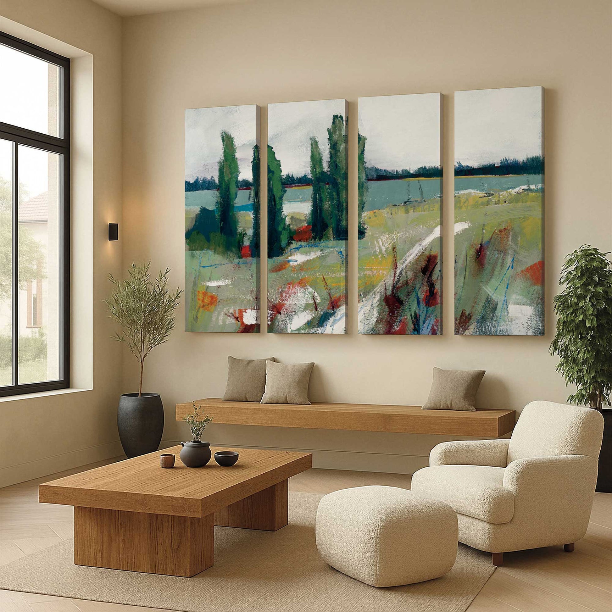 [Color:Stretched Canvas], Picture of art in a room