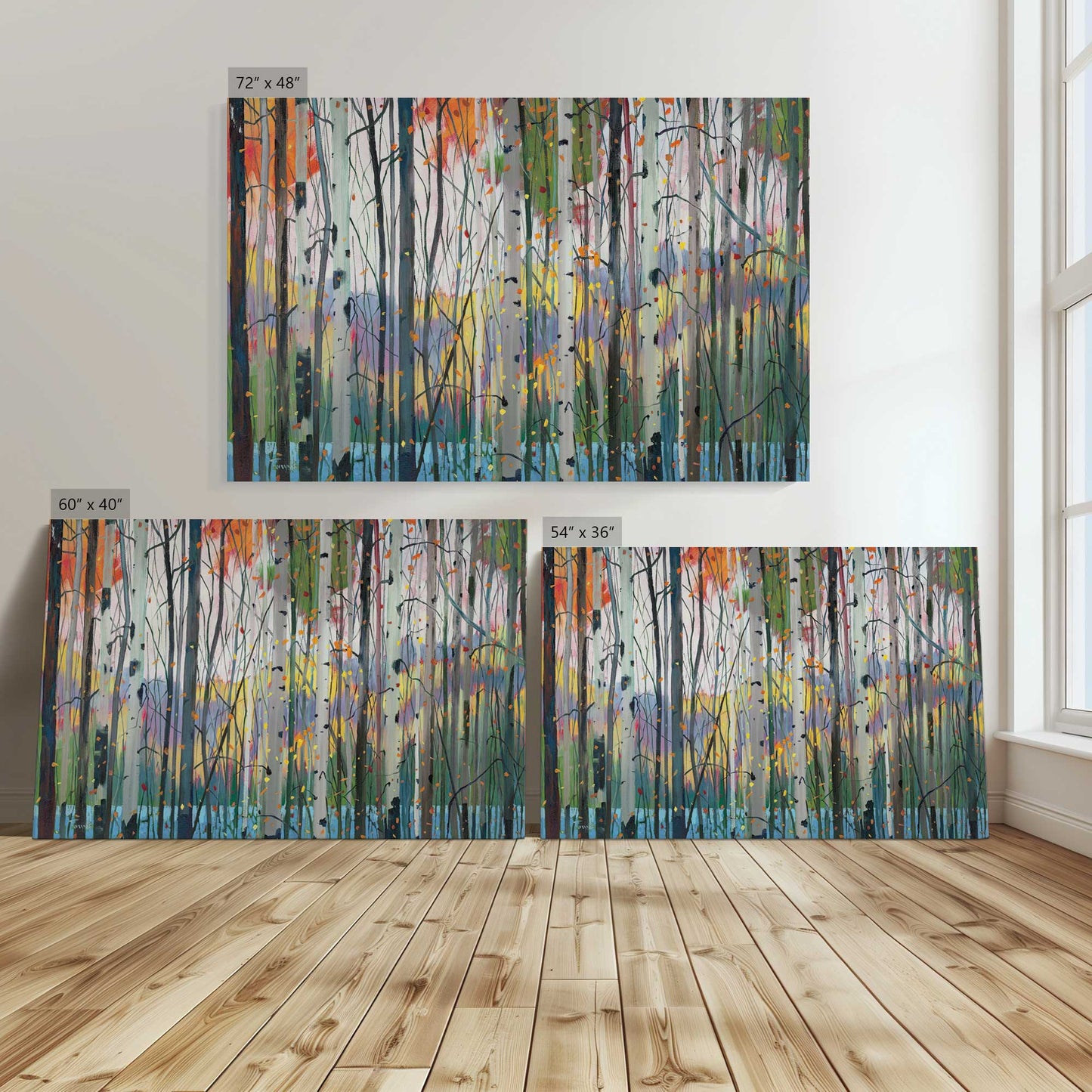 [Color:Stretched Canvas], Image showing the size comparisons