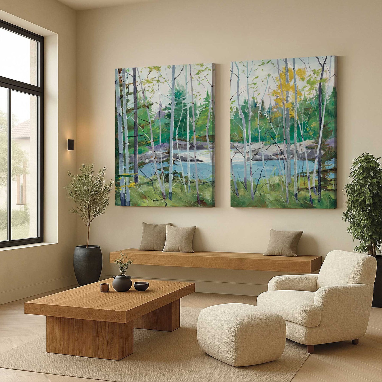[Color:Stretched Canvas], Picture of art in a room