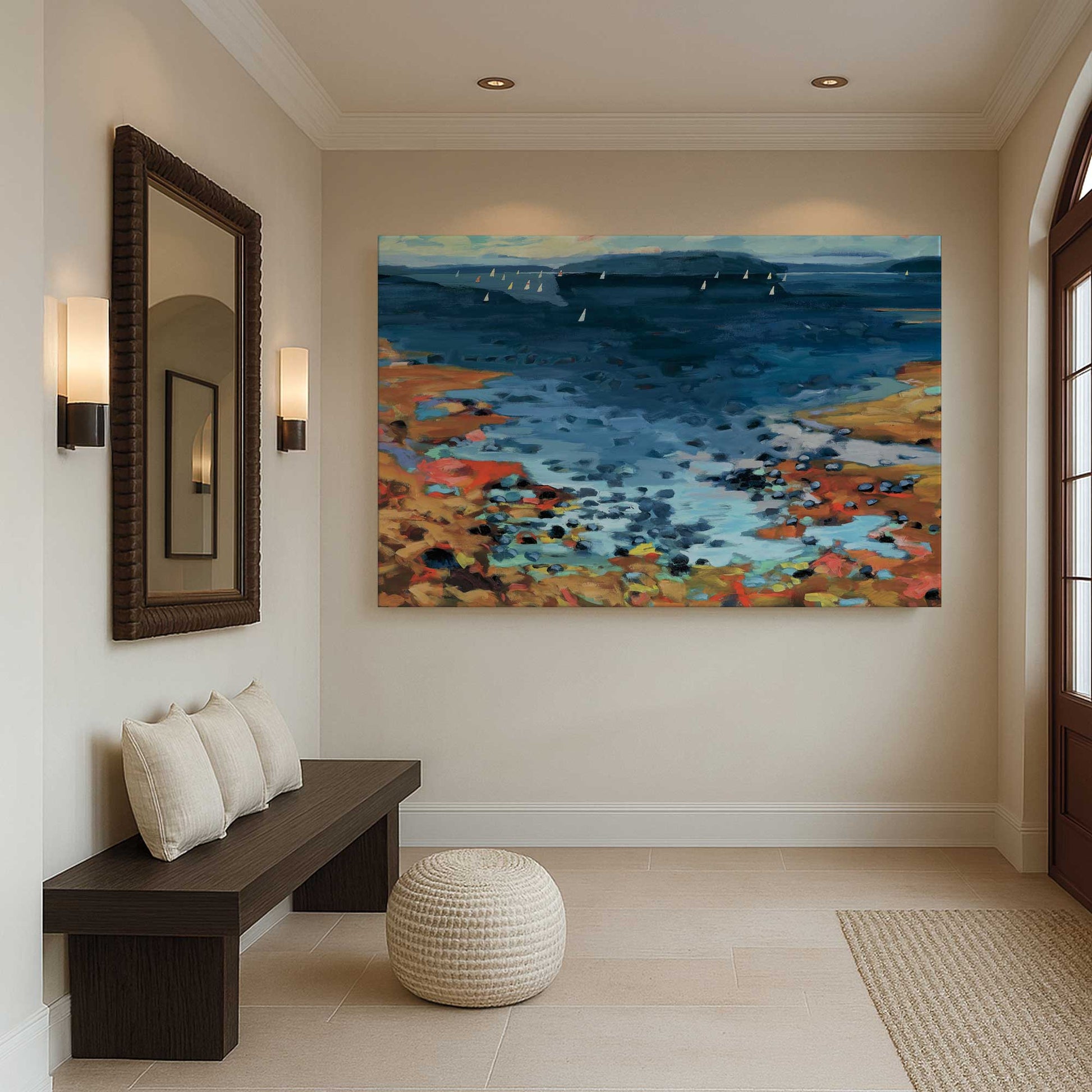 [Color:Stretched Canvas], Picture of art in a room