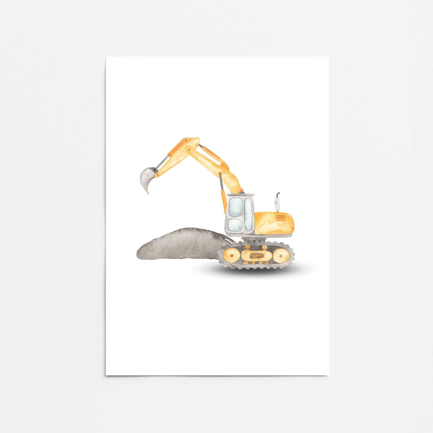 Yellow Excavator Promotional Rolled Print