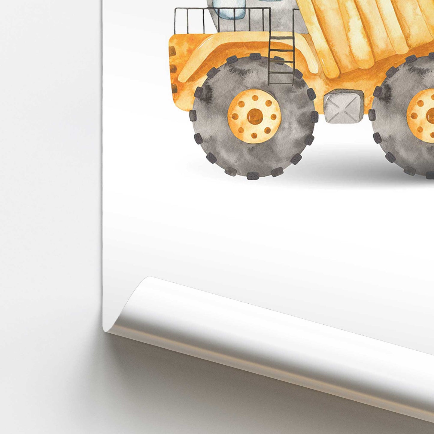 Yellow Dump Truck Promotional Rolled Print