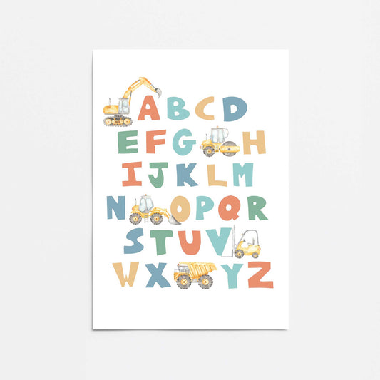 Construction Alphabet Promotional Rolled Print