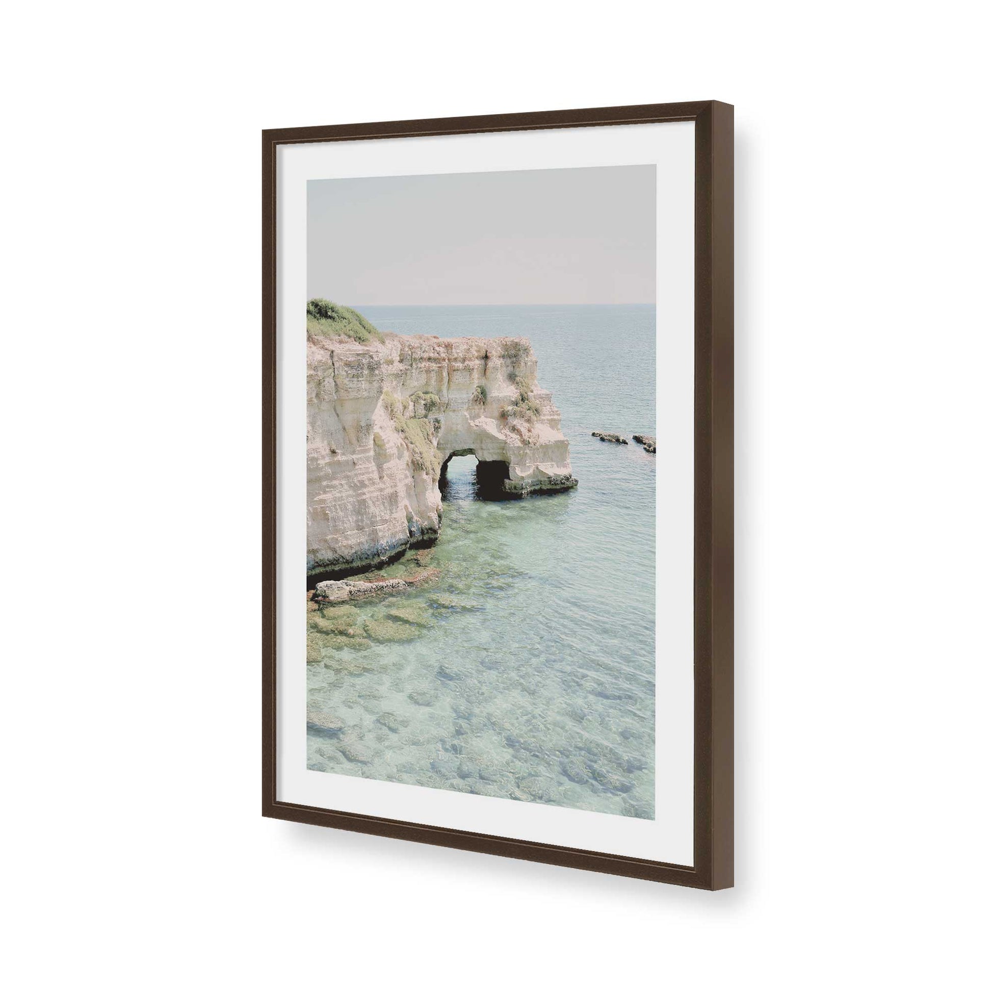 [Color:Brown], Picture of art in a Brown frame of the corner