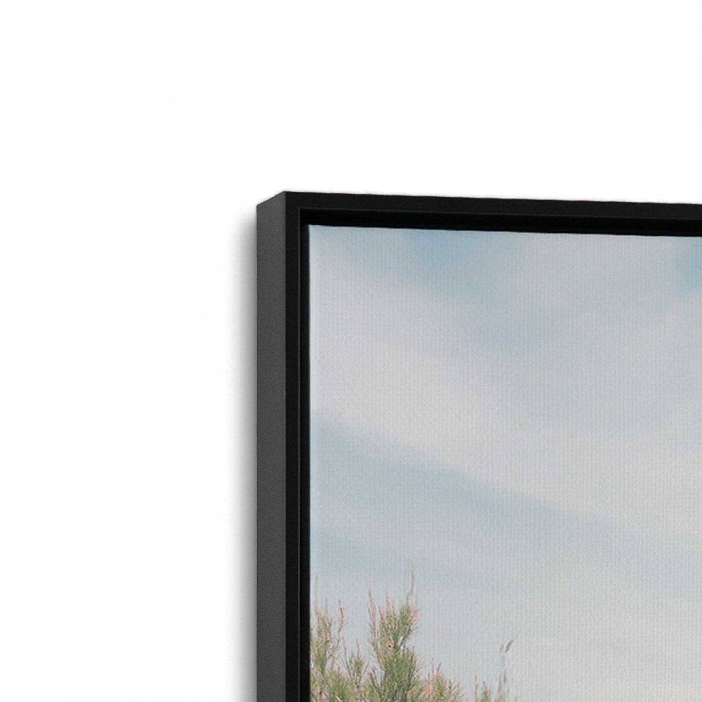 [Color:Satin Black], Picture of art in a Satin Black frame at an angle
