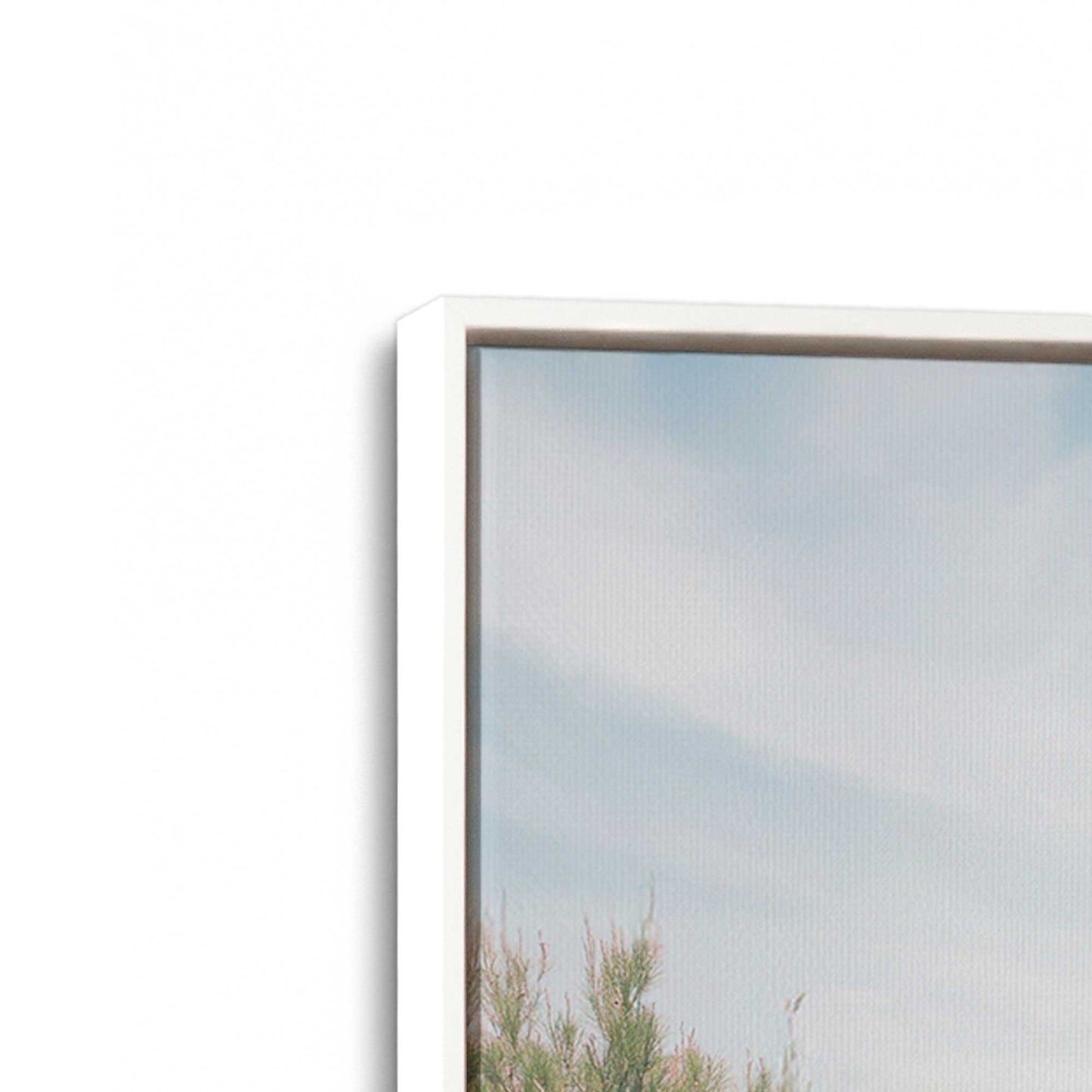 [Color:Opaque White], Picture of art in a White frame at an angle