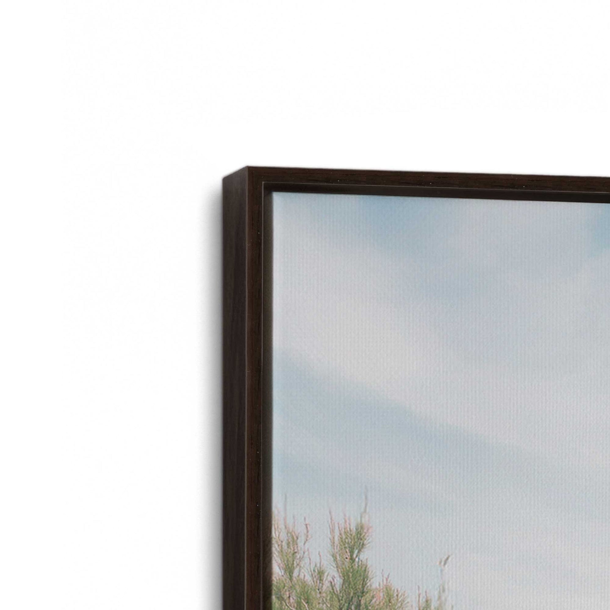[Color:Espresso], Picture of art in a Espresso frame at an angle