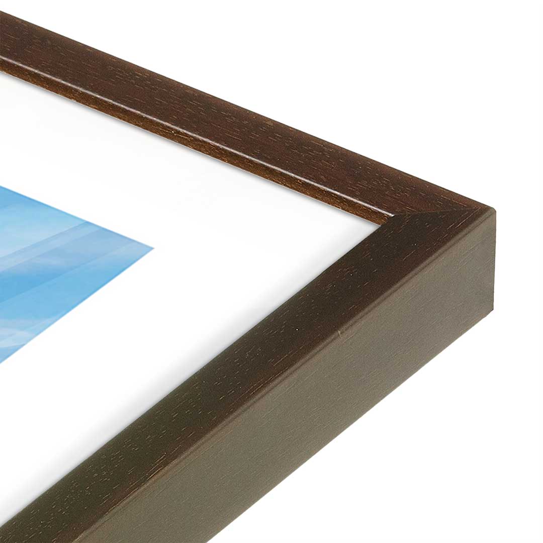[Color:Brown], Picture of art in a Brown frame at an angle