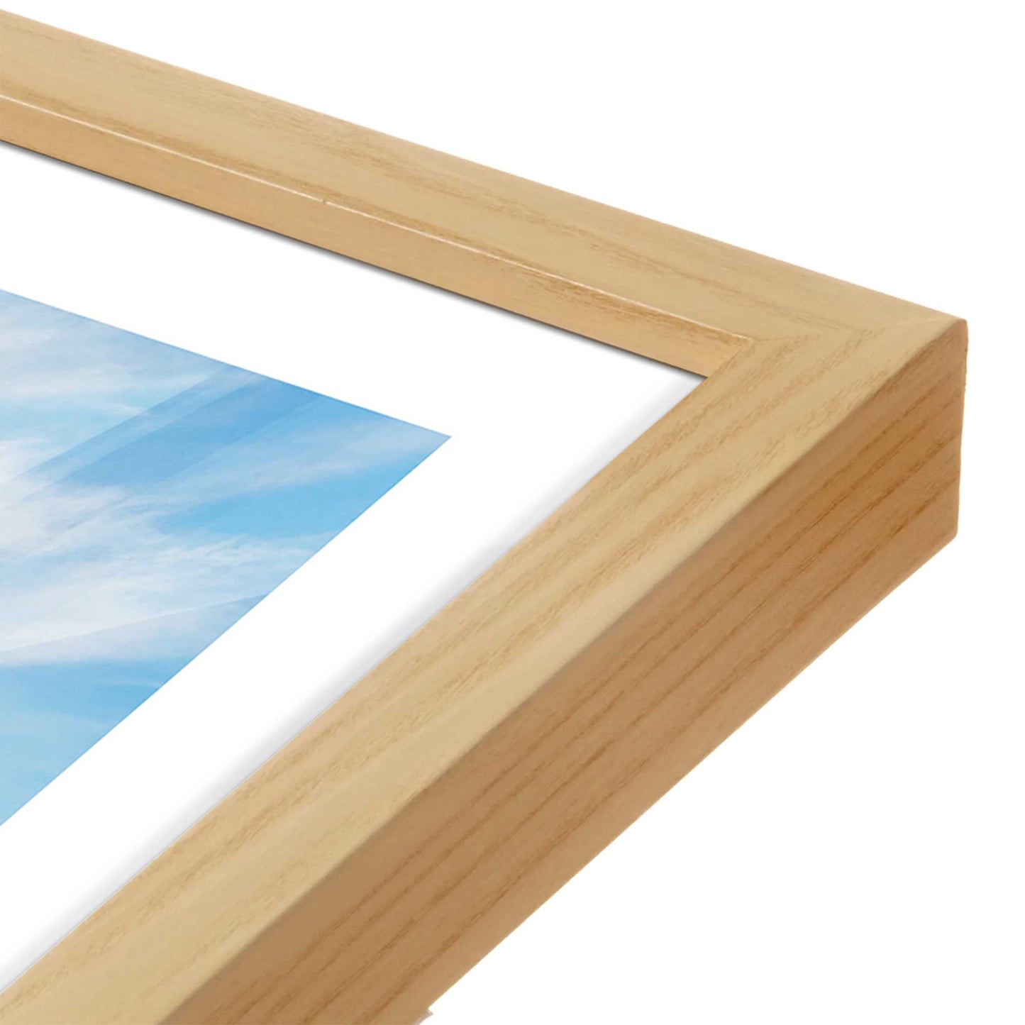 [Color:American Maple], Picture of art in a American Maple frame at an angle