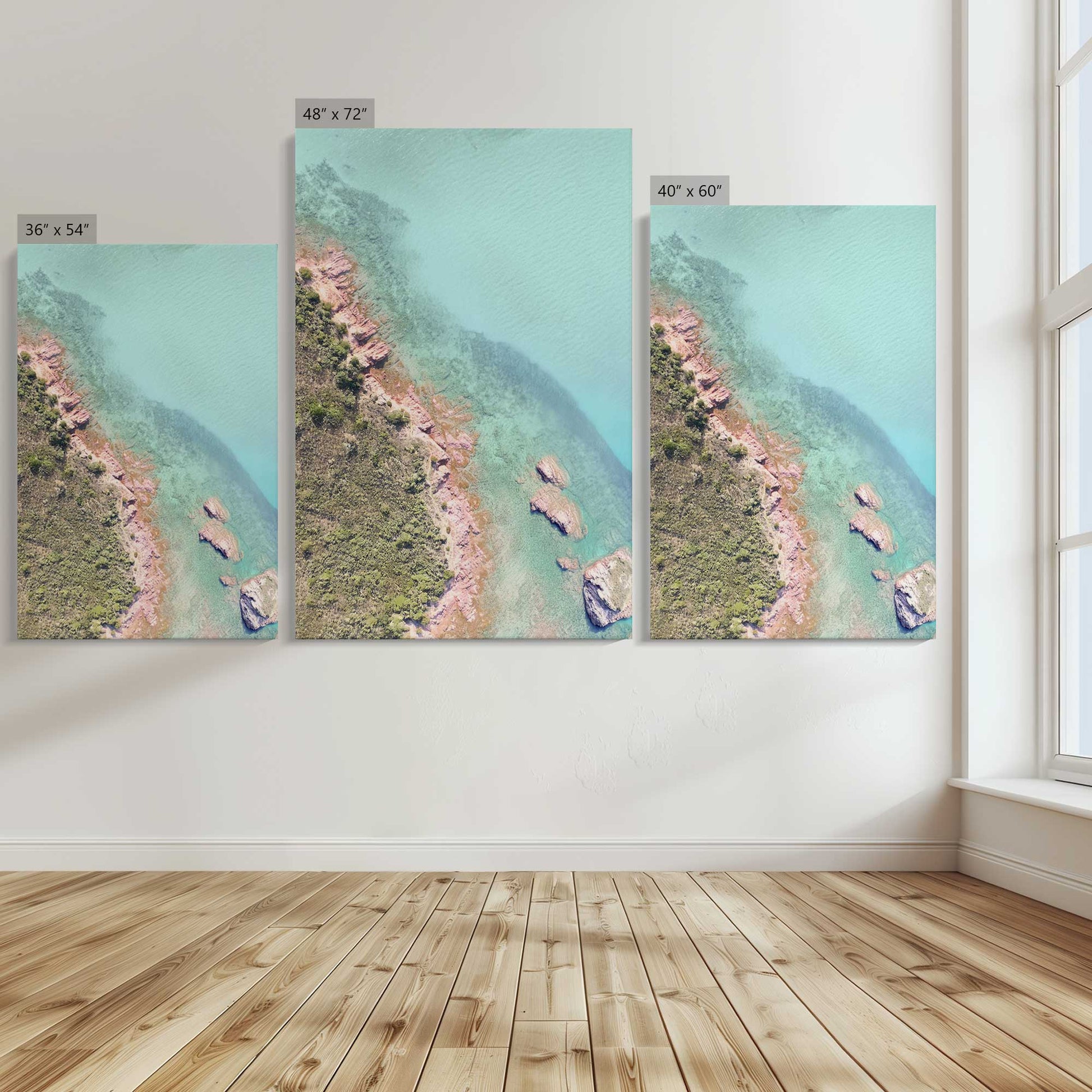 [Color:Stretched Canvas], Image showing the size comparisons