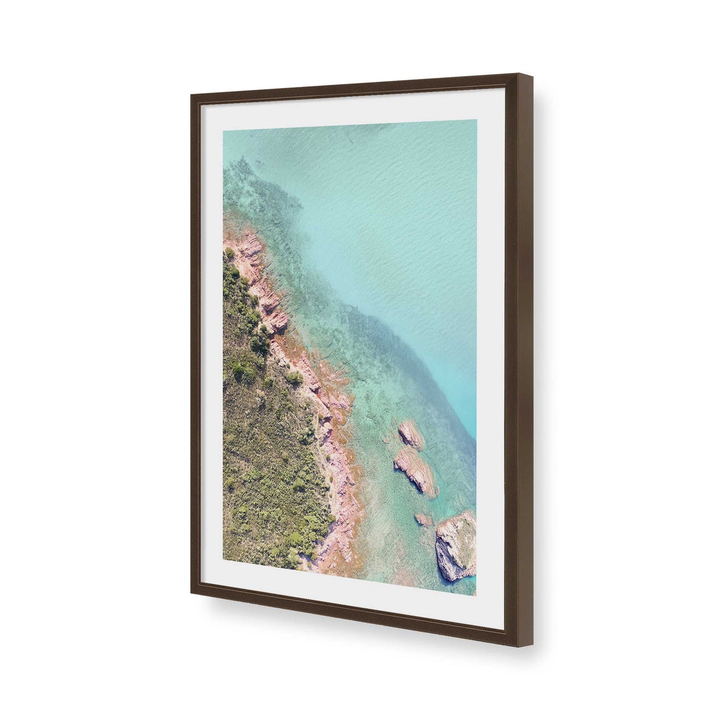 [Color:Brown], Picture of art in a Brown frame of the corner