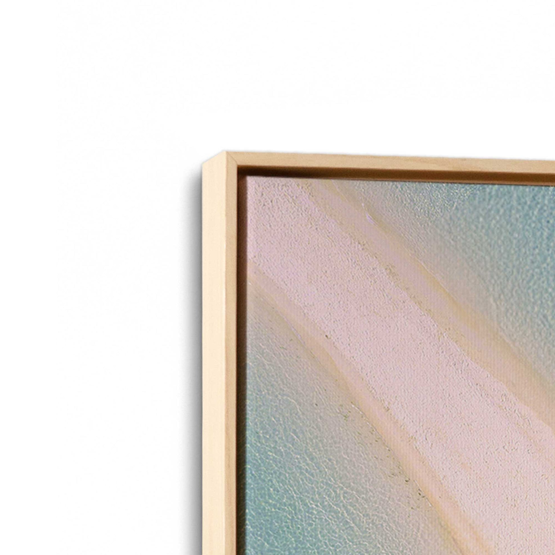[Color:American Maple], Picture of art in a American Maple frame at an angle