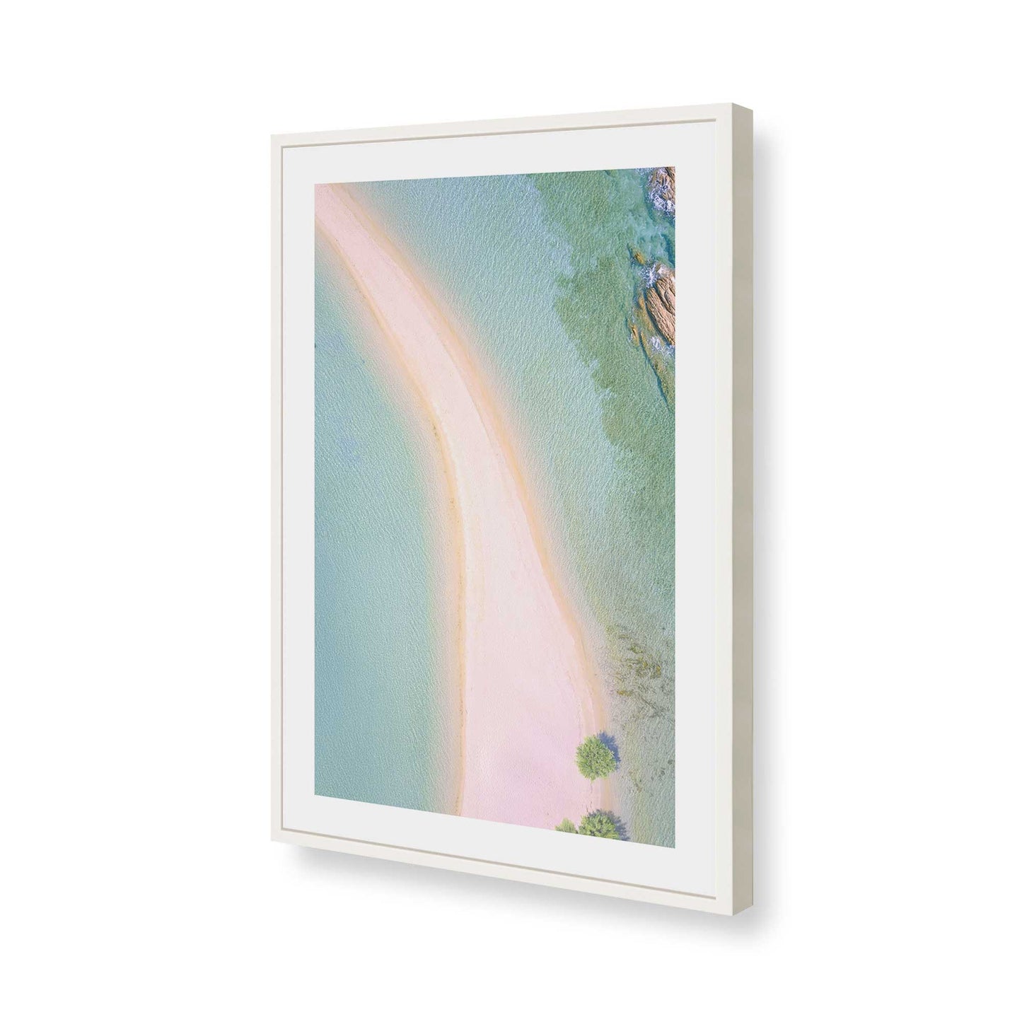 [Color:Opaque White], Picture of art in a Opaque White frame of the corner