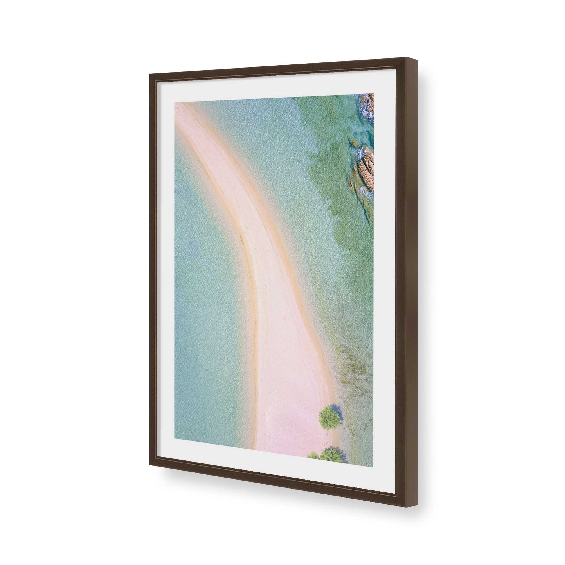 [Color:Brown], Picture of art in a Brown frame of the corner